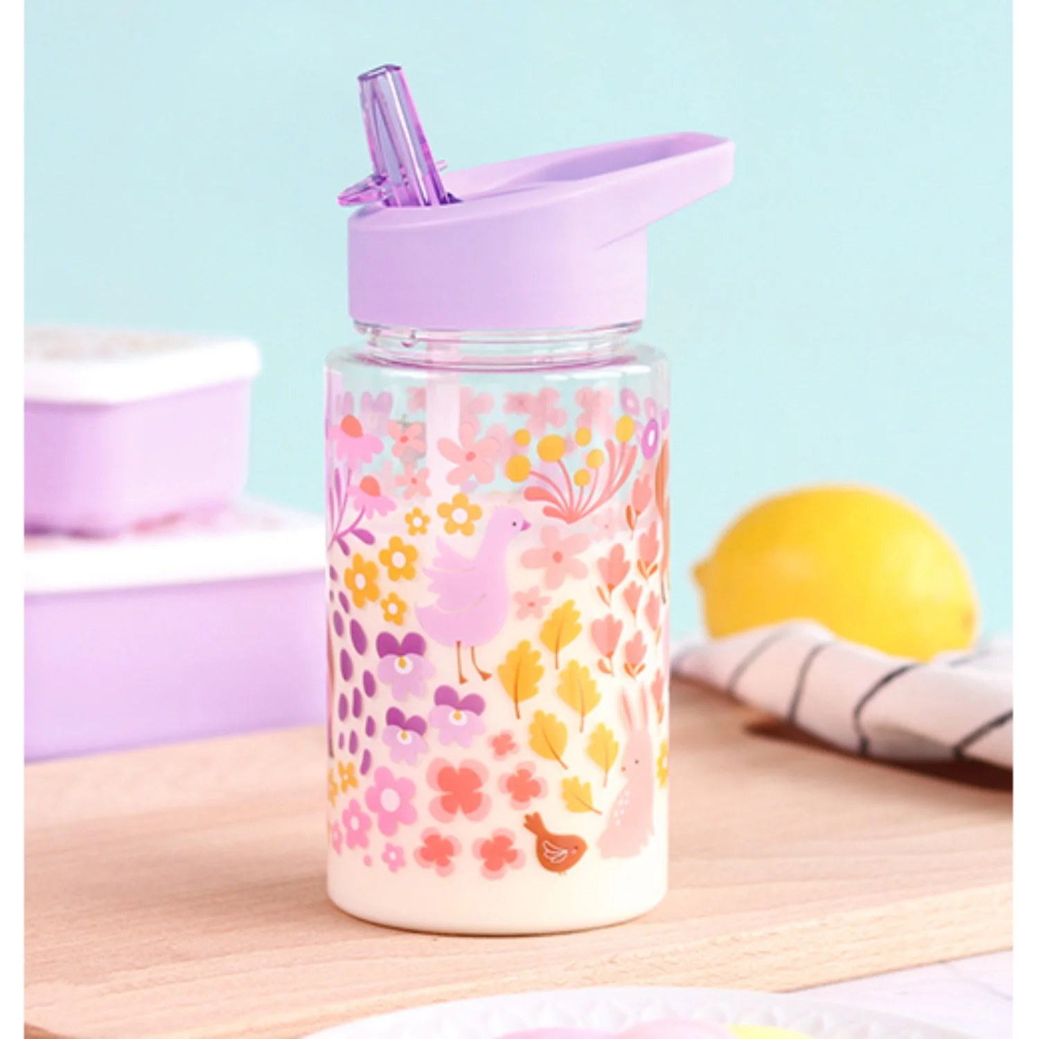 A Little Lovely Company Flower Garden Water Bottle - Image 6