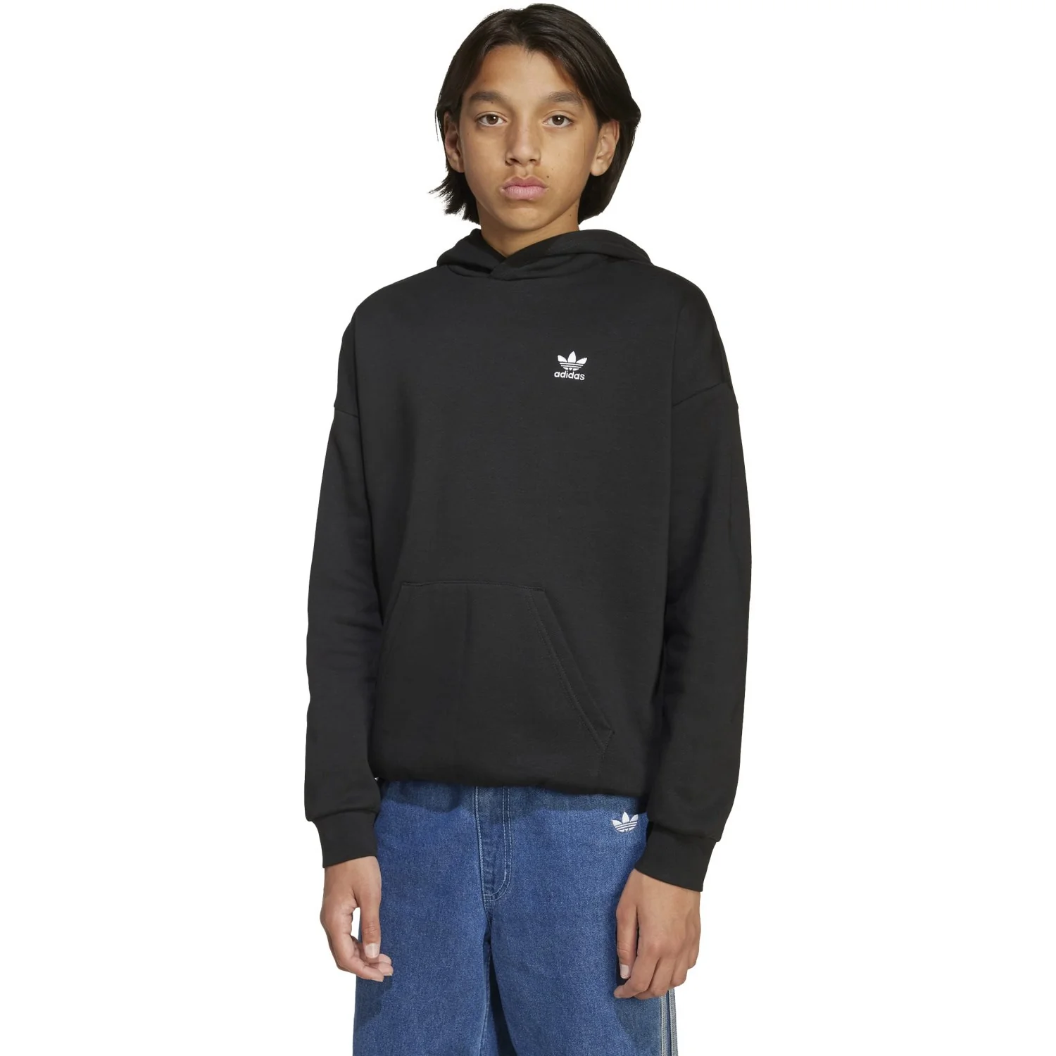 adidas Originals Black/White Loose Hoodie Fl - Image 2