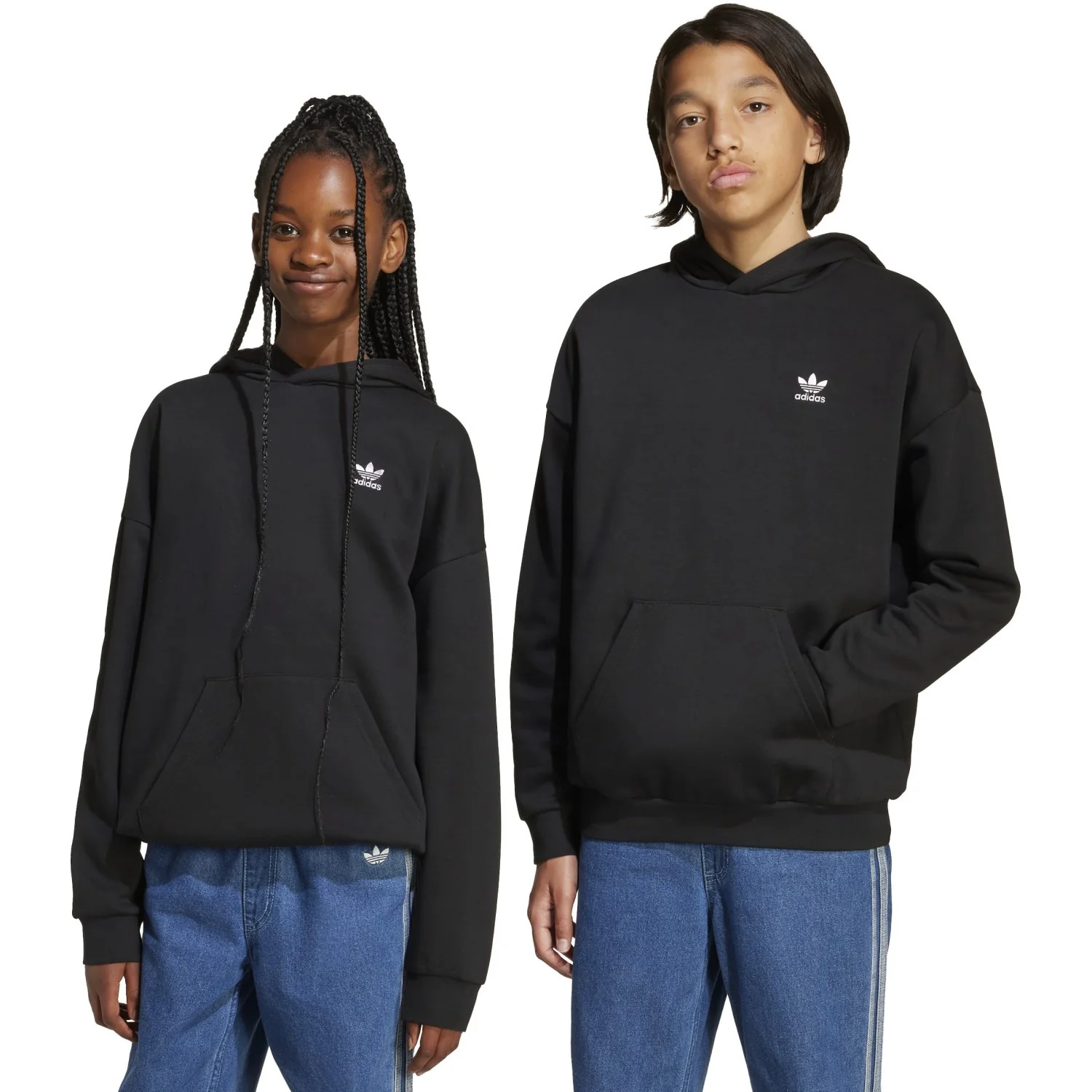 adidas Originals Black/White Loose Hoodie Fl - Image 8