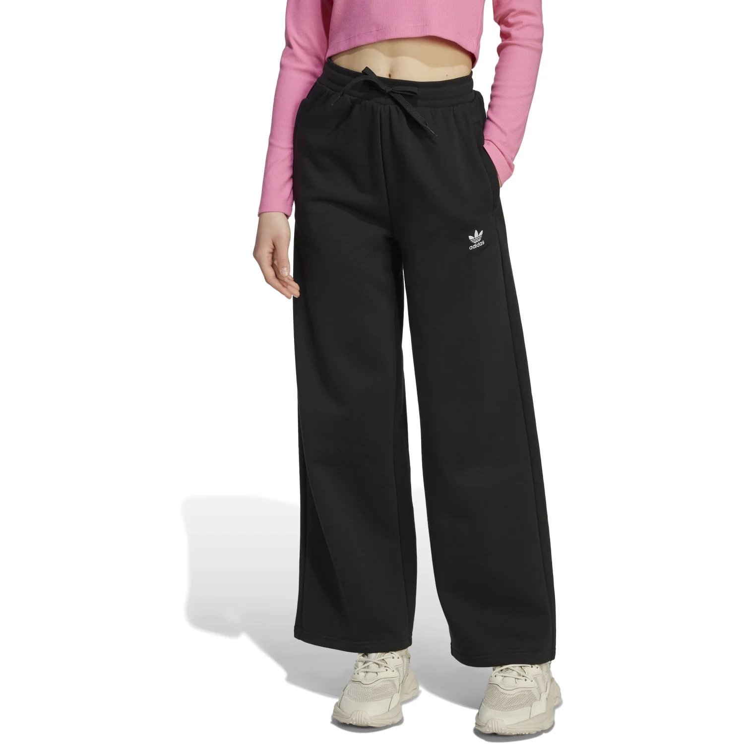 adidas Originals Black/White Wide Leg Pants - Image 6