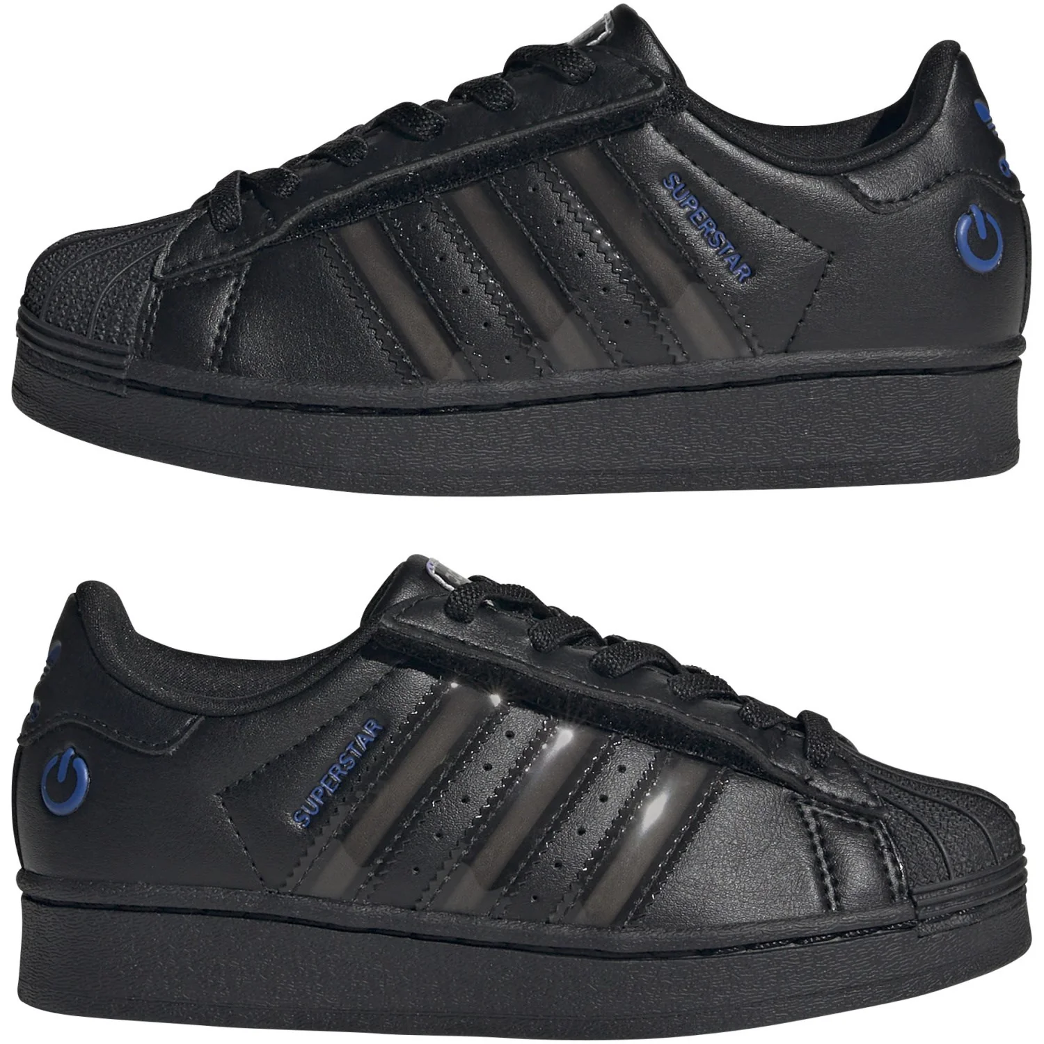 adidas Originals Core Black/Core Black/Preloved Violet Superstar Led Lights Cf El C Sneakers - Image 7