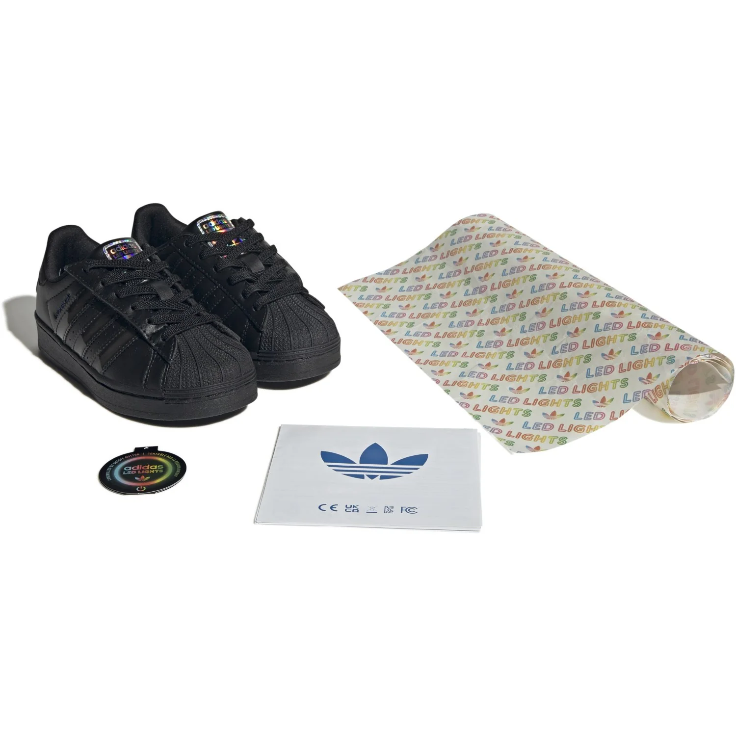 adidas Originals Core Black/Core Black/Preloved Violet Superstar Led Lights Cf El C Sneakers - Image 8
