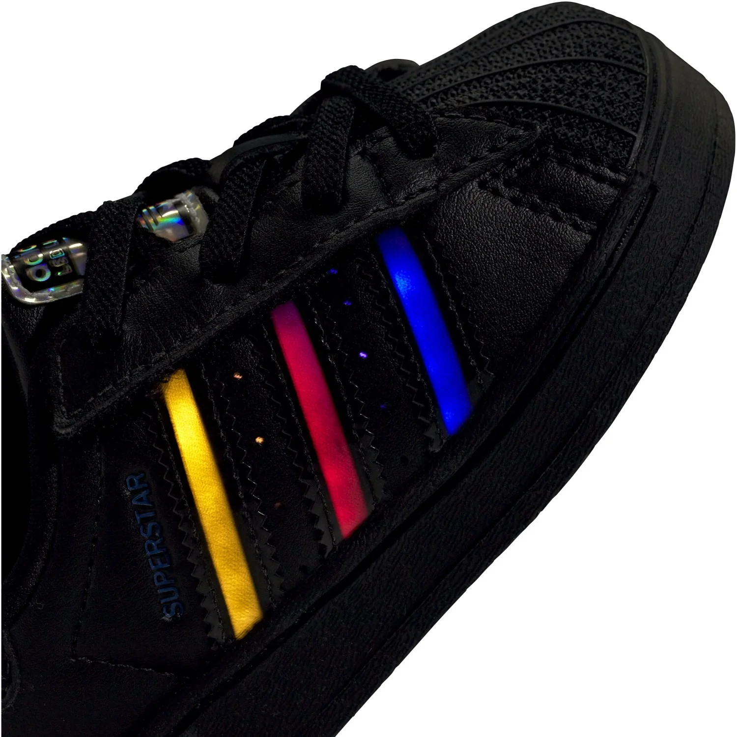 adidas Originals Core Black/Core Black/Preloved Violet Superstar Led Lights Cf El I Sneakers - Image 6