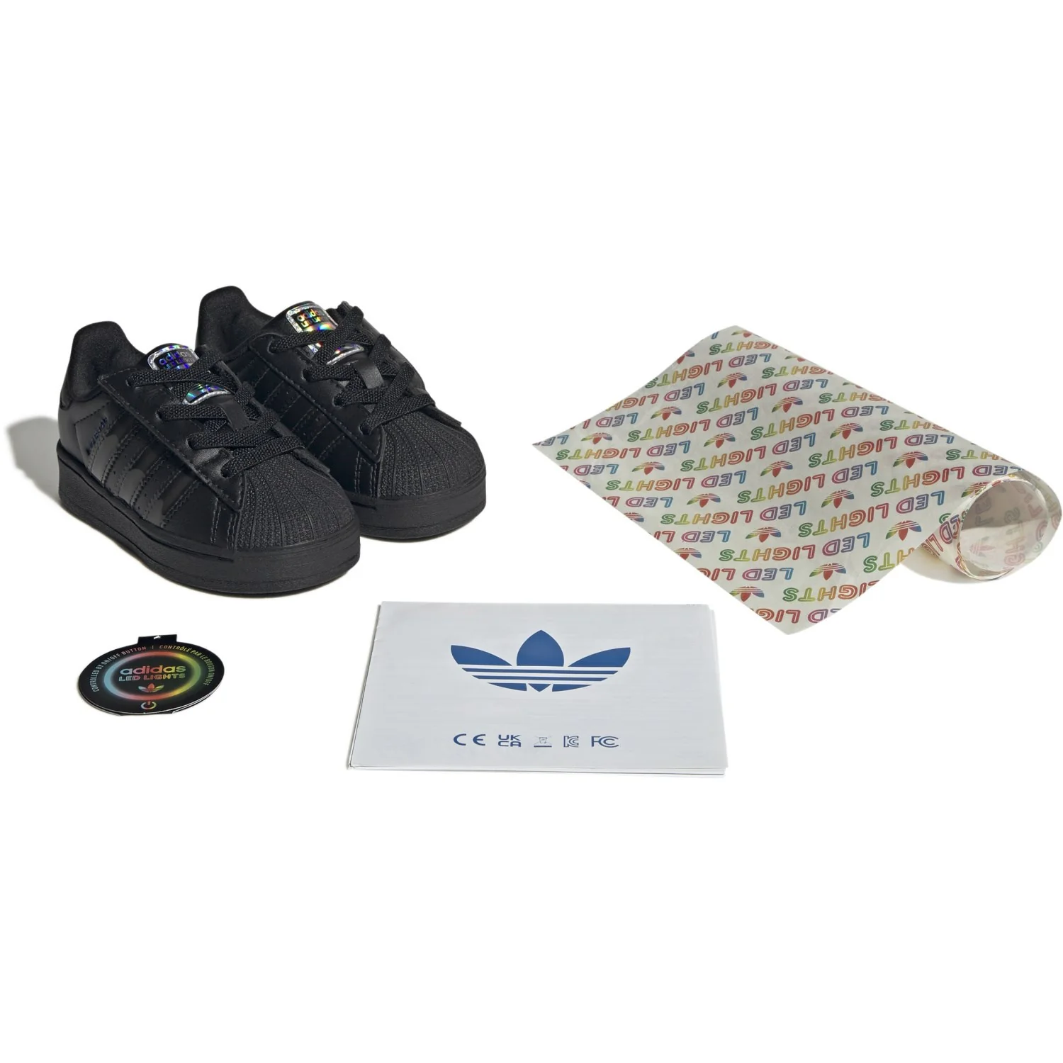 adidas Originals Core Black/Core Black/Preloved Violet Superstar Led Lights Cf El I Sneakers - Image 8