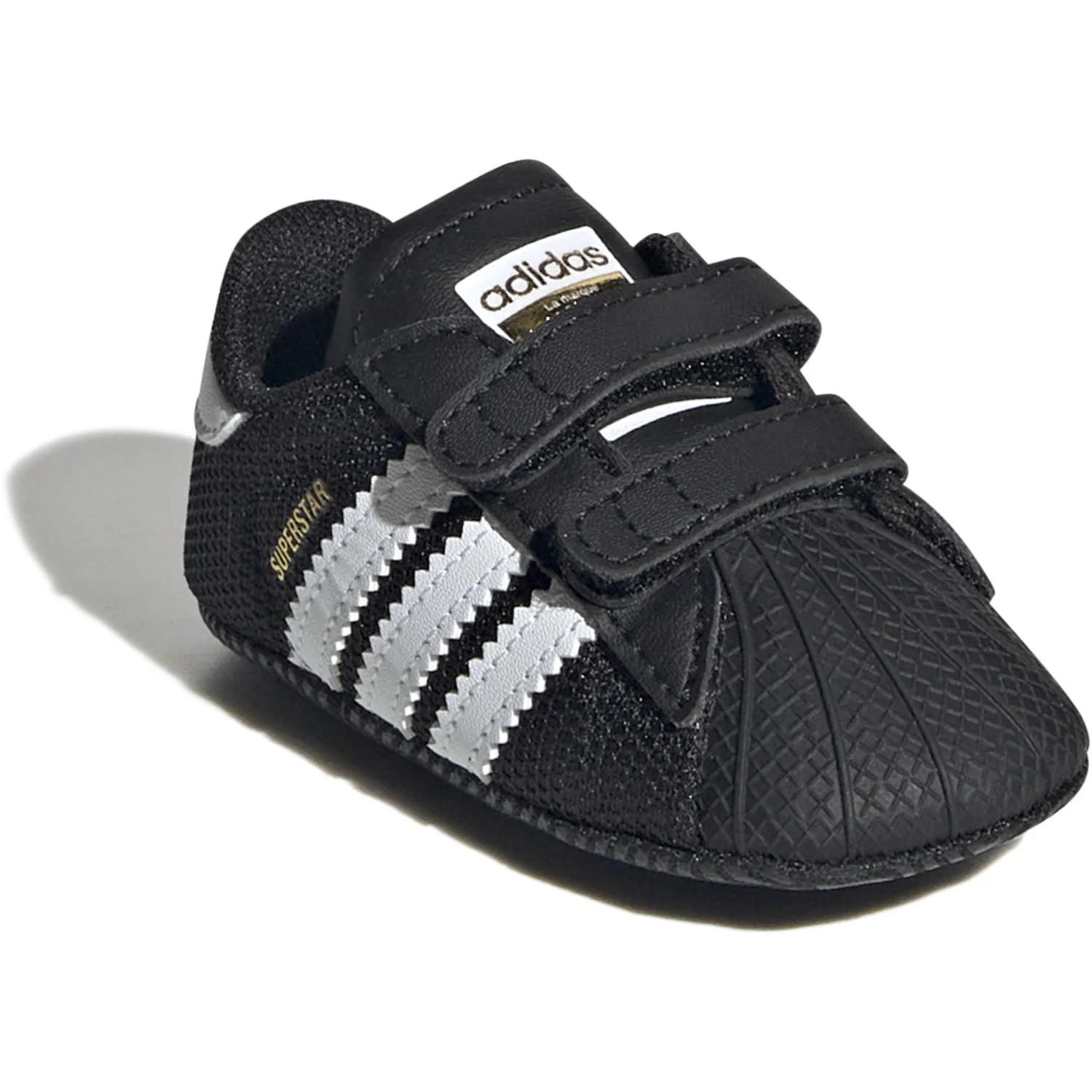 adidas Originals Core Black/Ftwr White/Gold Met. Superstar Crib Sneakers - Image 2