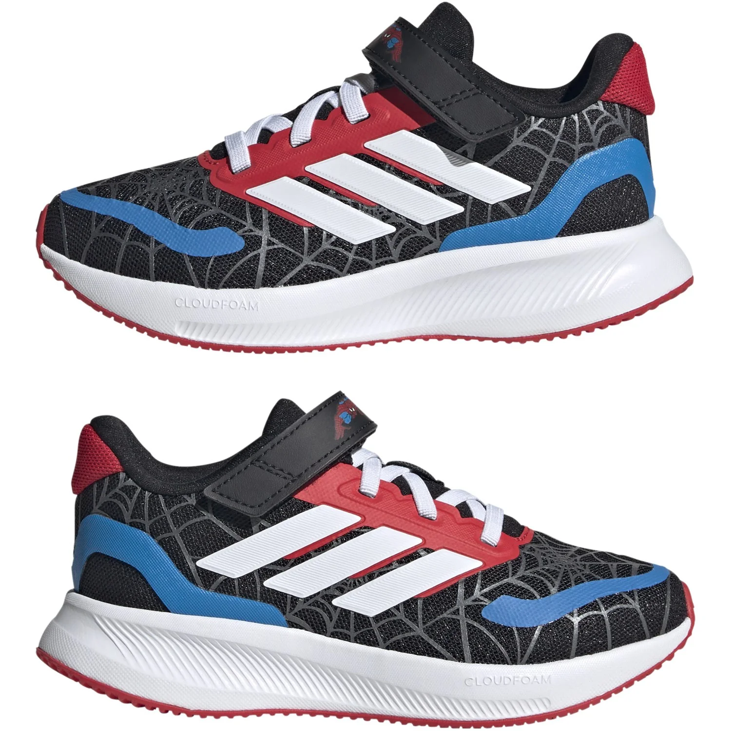 adidas Originals Core Black/Ftwr White/Pure Ruby Runfalcon Spider-Man El C Sneakers - Image 5