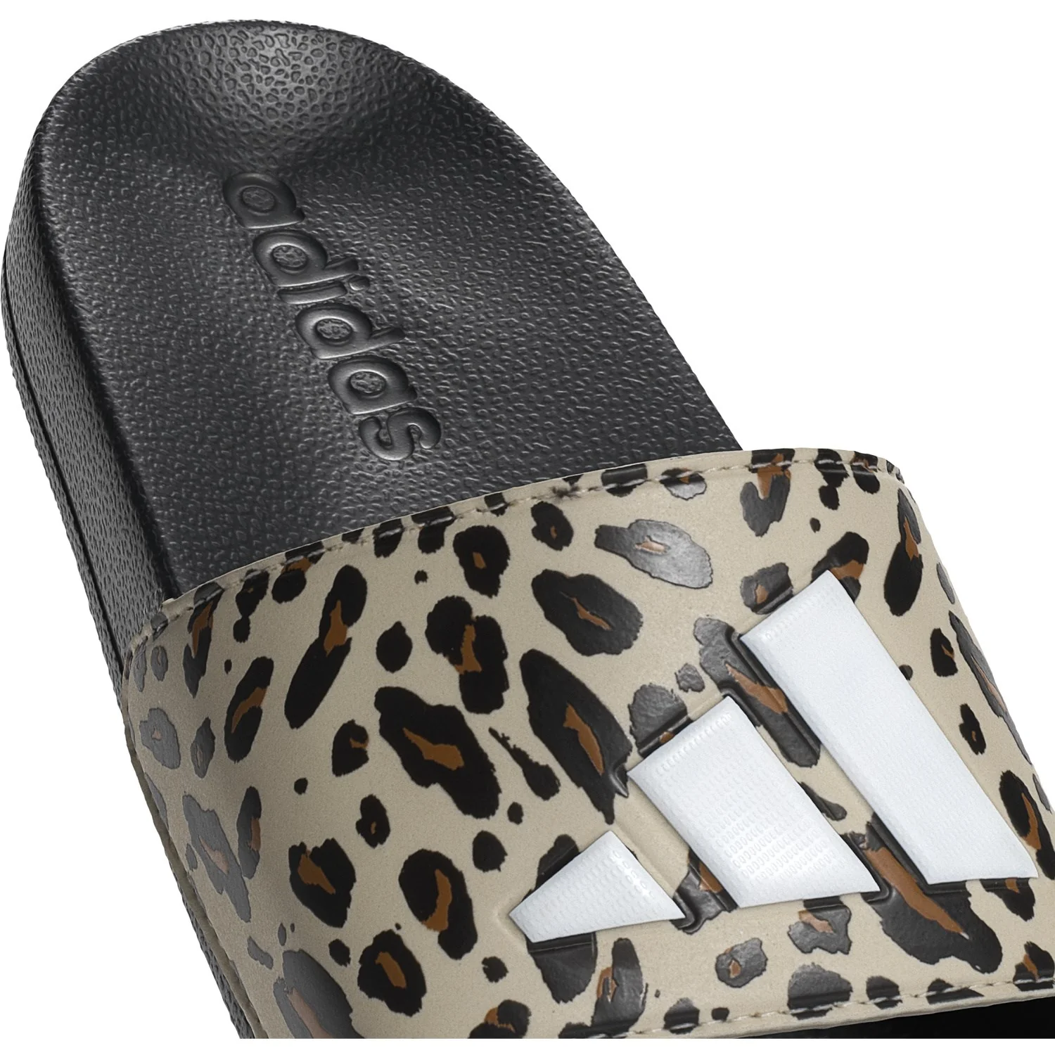 adidas Originals Crystal Linen/Core White/Core Black Adilette Shower Logo K Sandal - Image 3