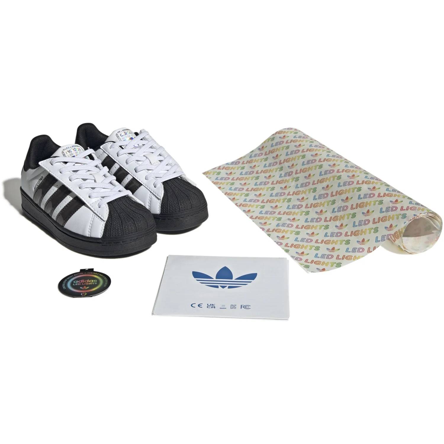 adidas Originals Ftwr White/Core Black/Ftwr White Superstar Led Lights Cf El C Sneakers - Image 8
