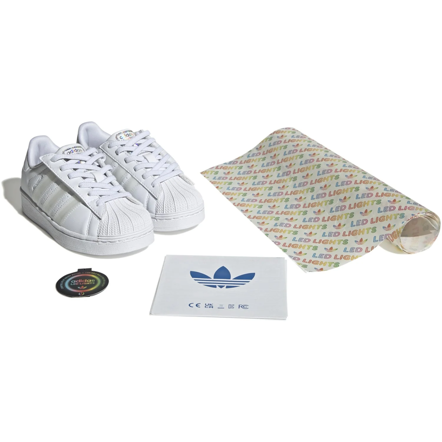 adidas Originals Ftwr White/Ftwr White/Ftwr White Superstar Led Lights Cf El C Sneakers - Image 7