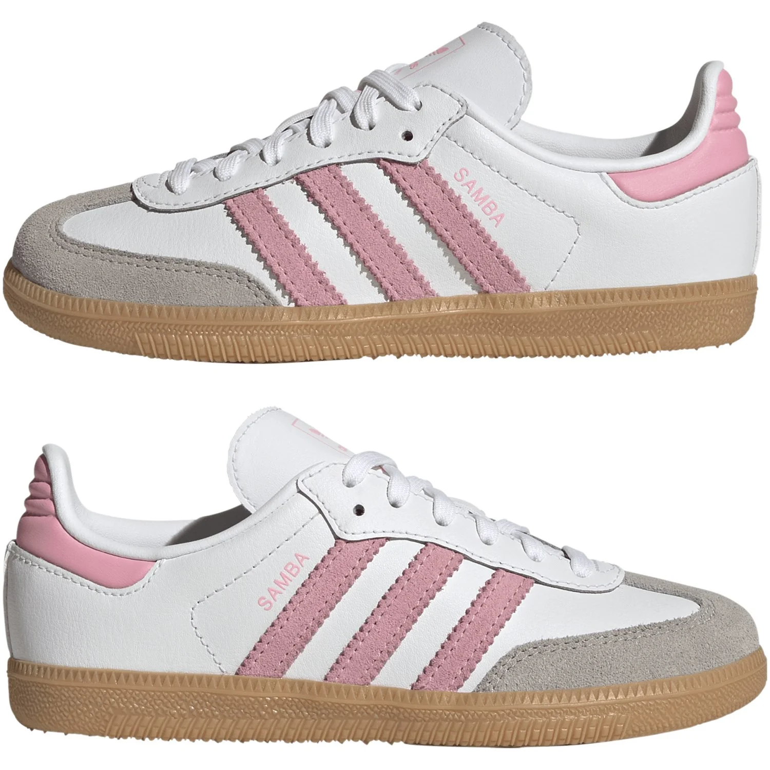 adidas Originals Ftwr White/Light Pink/Gum 3 Samba Og C Sneakers - Image 5
