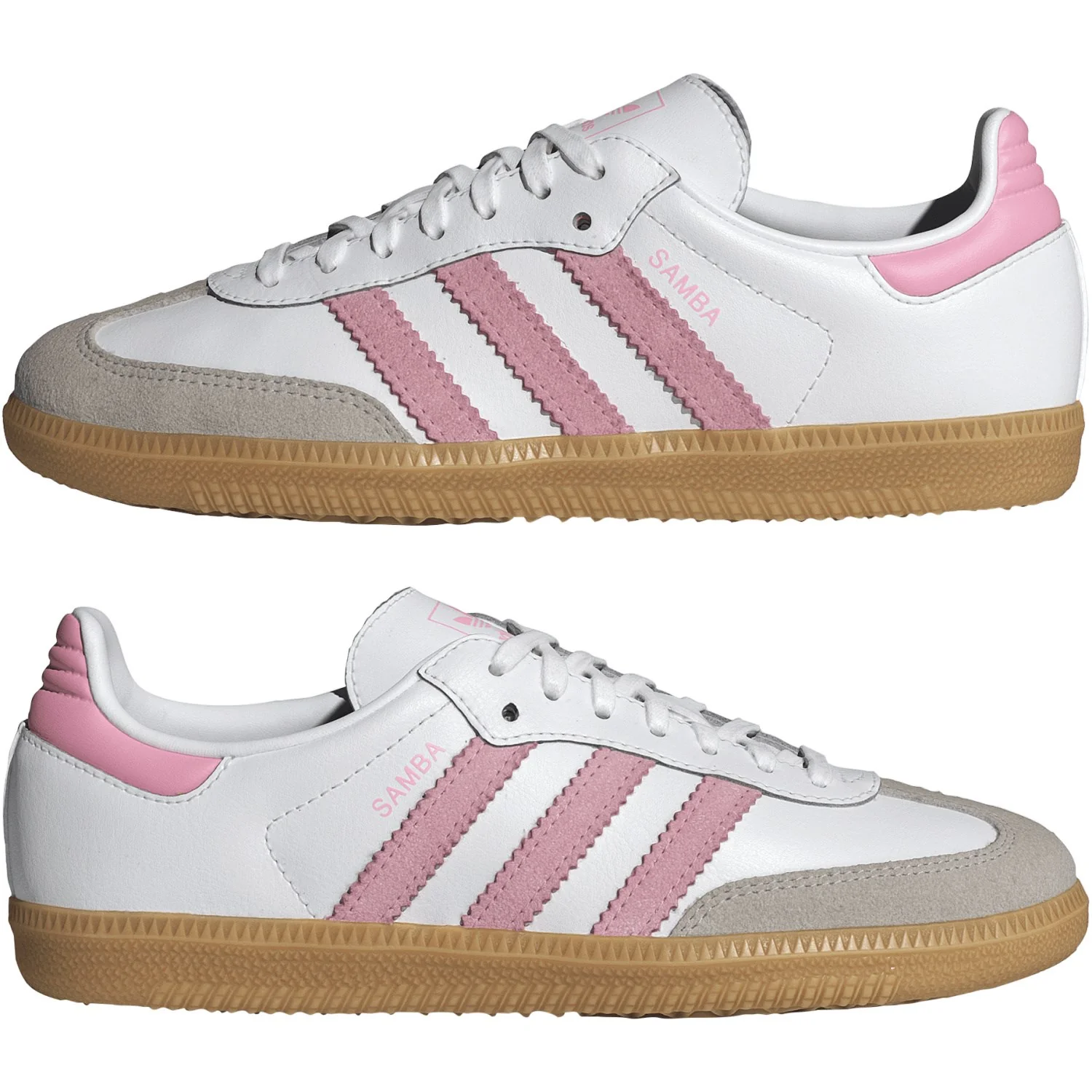 adidas Originals Ftwr White/Light Pink/Gum 3 Samba Og J Sneakers - Image 5