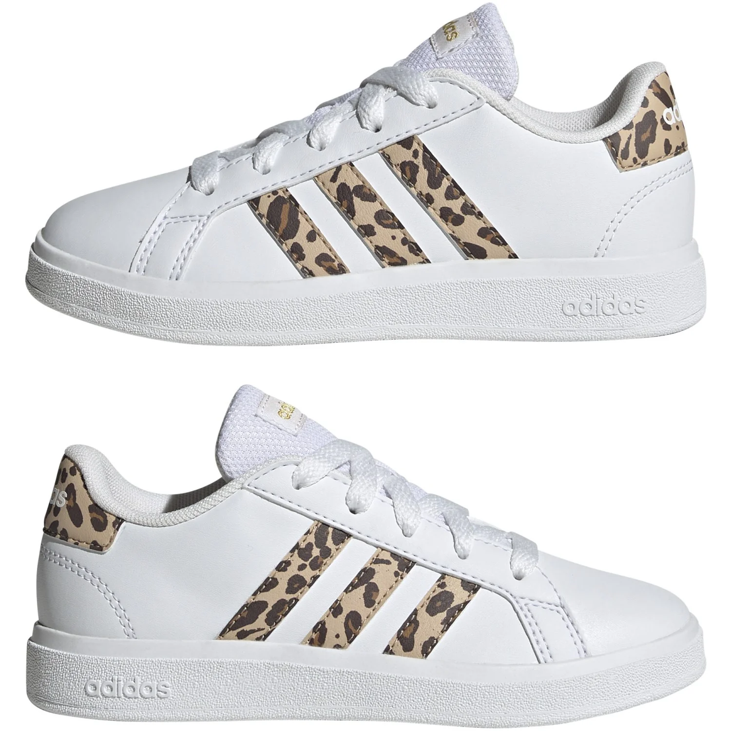 adidas Originals Ftwr White/Magic Beige/Matte Gold Grand Court 2.0 K Sneakers - Image 3