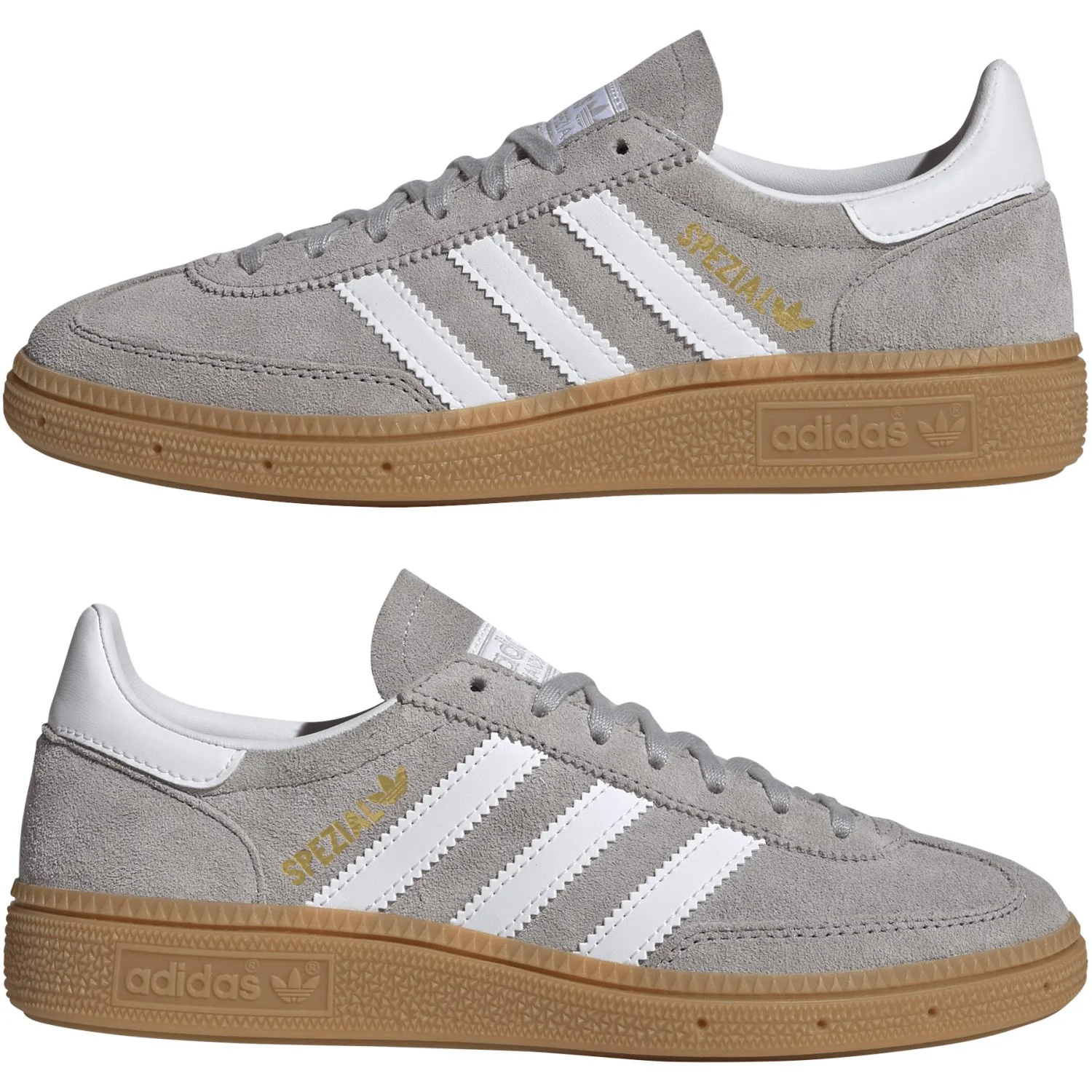 adidas Originals Grey Two Ftwr White Gum 3 Handball Spezial J Sneakers - Image 5