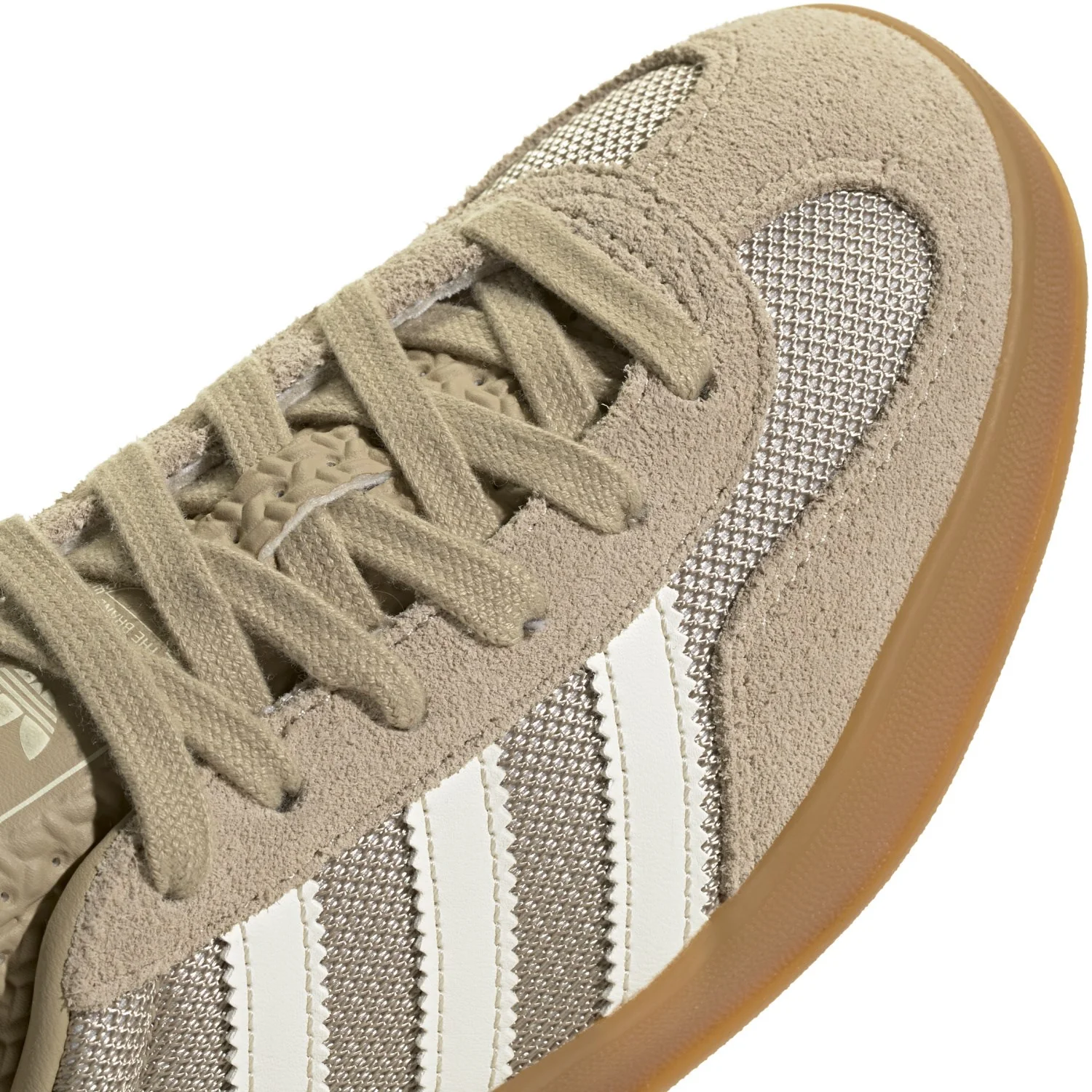adidas Originals Khaki Three Off White Gold Met. Gazelle Indoor J Sneakers - Image 3