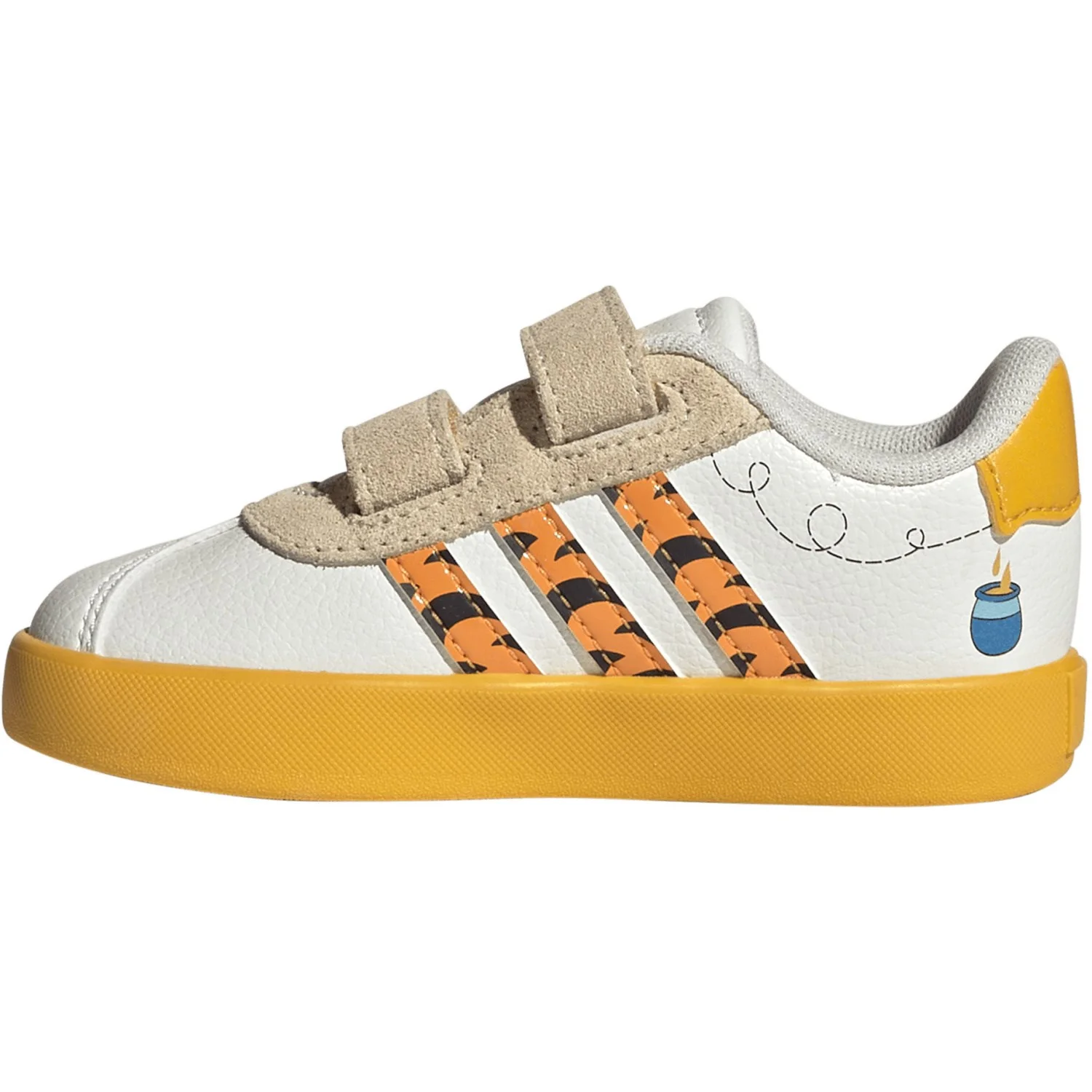 adidas Originals Off White Crew Yellow Core Black Vl Court Winnie Cf I Sneakers - Image 7