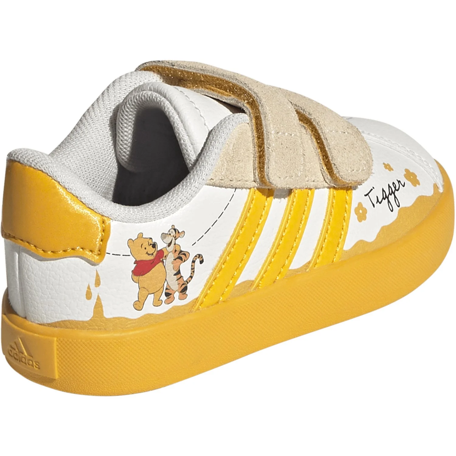 adidas Originals Off White Crew Yellow Core Black Vl Court Winnie Cf I Sneakers - Image 8