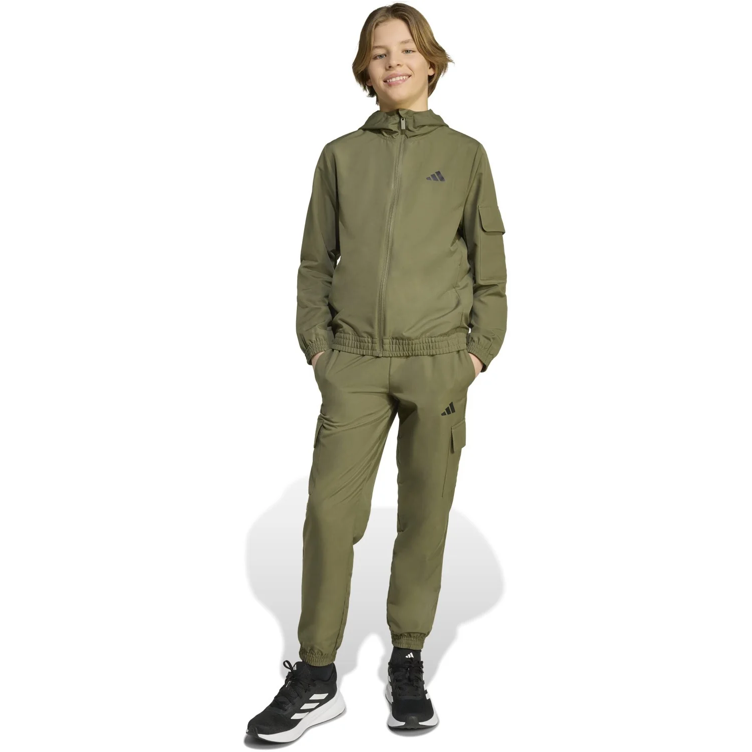 adidas Originals Olive Strata/White J Wv Cargo Tracksuit - Image 2