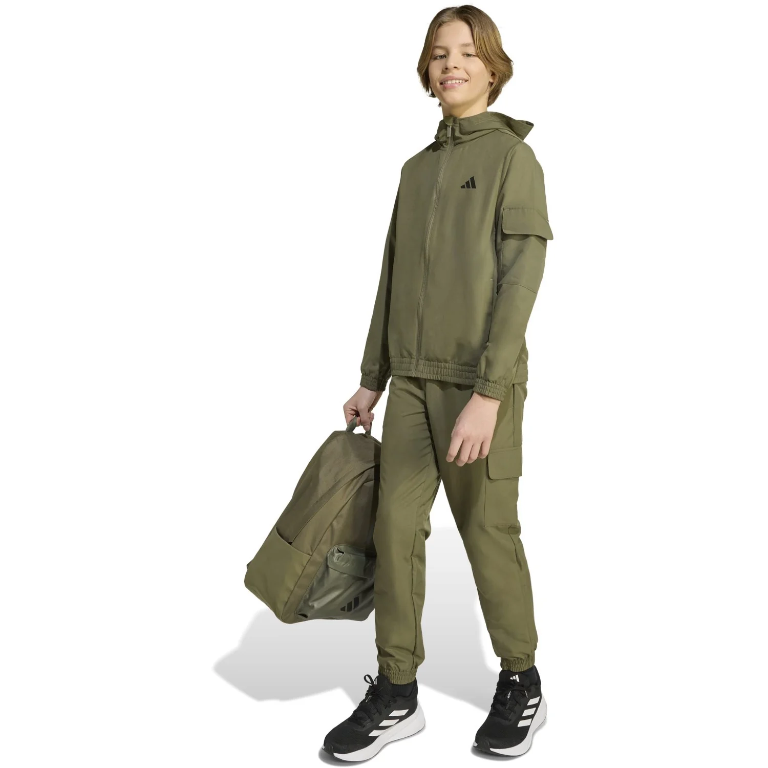 adidas Originals Olive Strata/White J Wv Cargo Tracksuit - Image 4