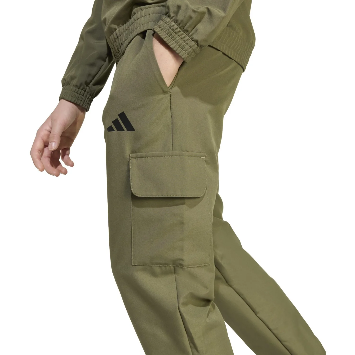 adidas Originals Olive Strata/White J Wv Cargo Tracksuit - Image 5