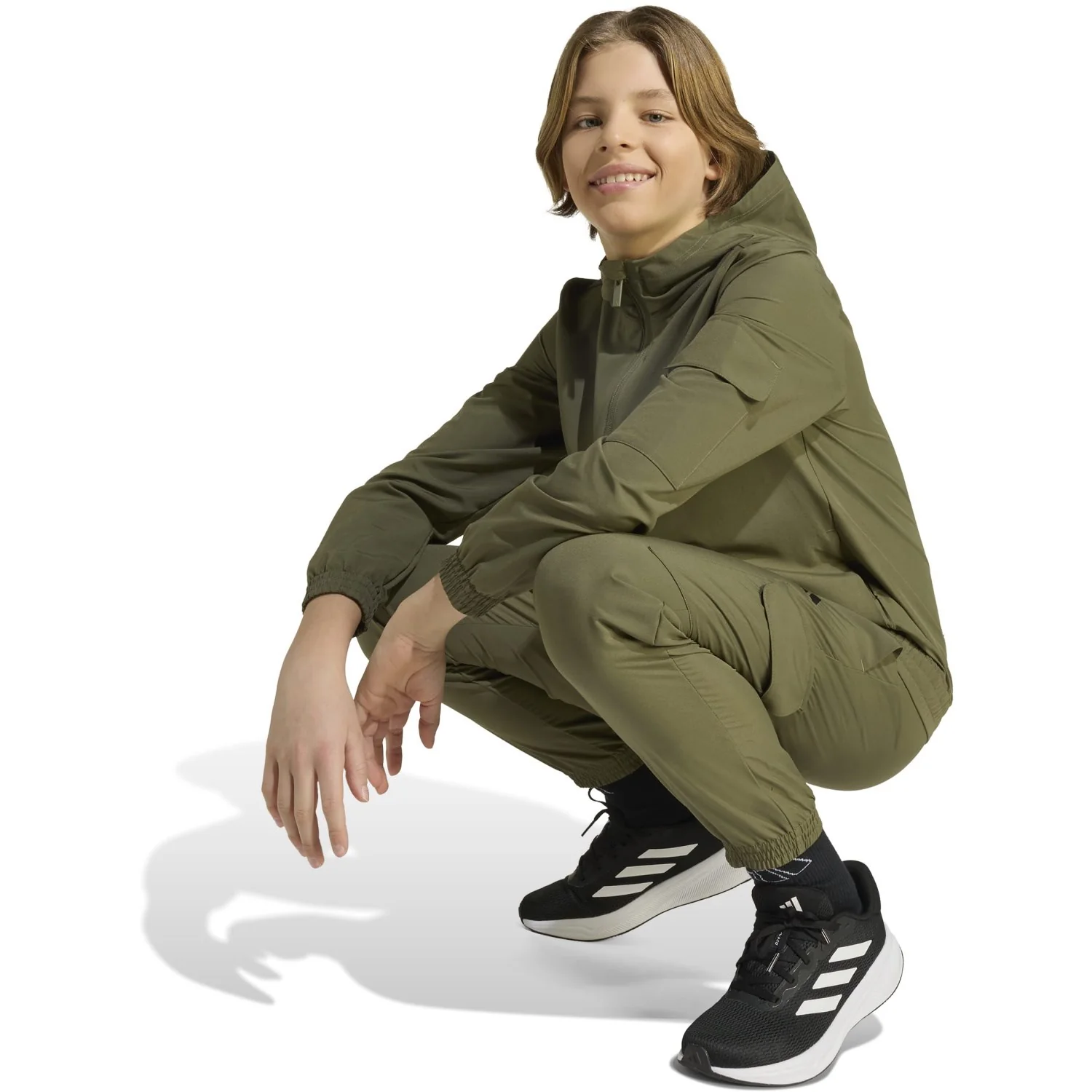 adidas Originals Olive Strata/White J Wv Cargo Tracksuit - Image 6