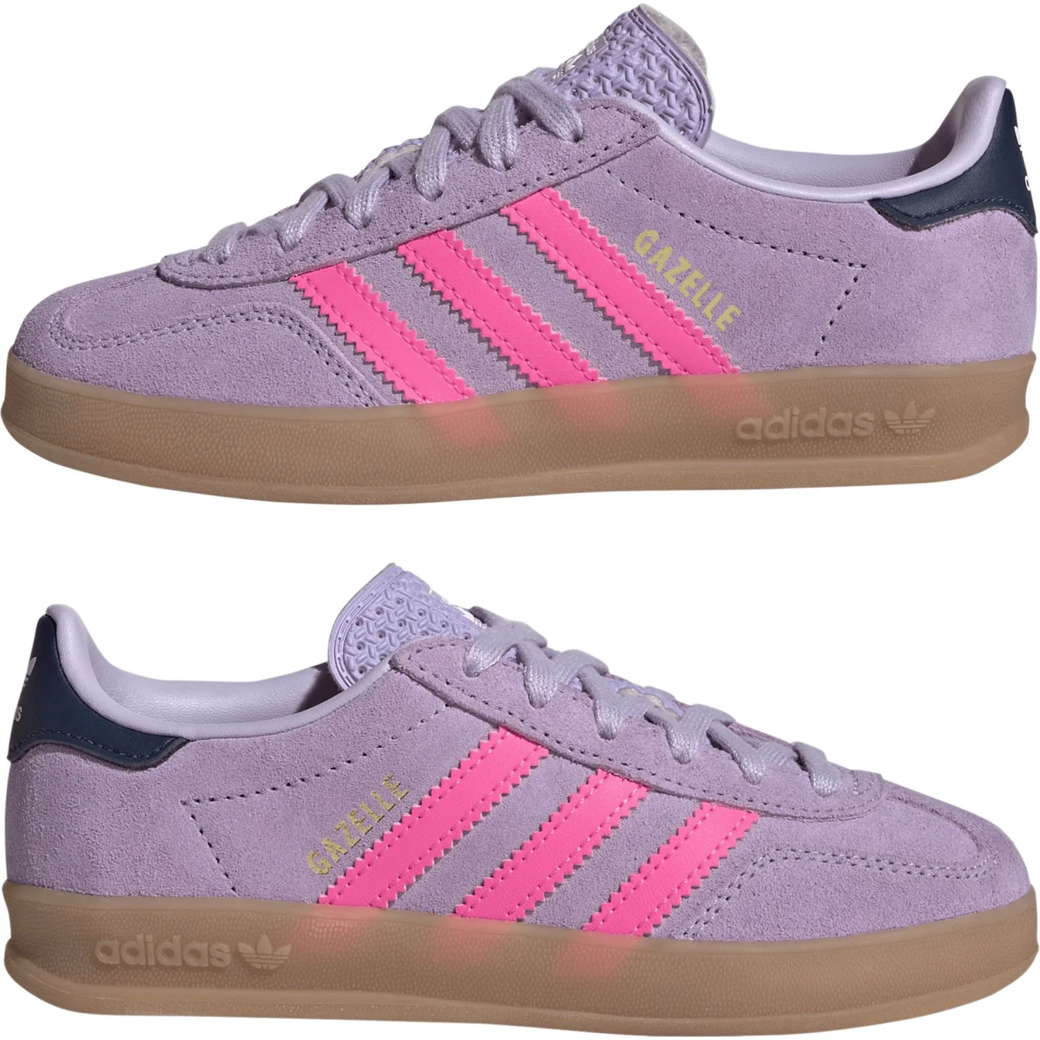 adidas Originals Powder Plum/Lucid Pink/Gum 2 Gazelle Indoor C Sneakers - Image 5