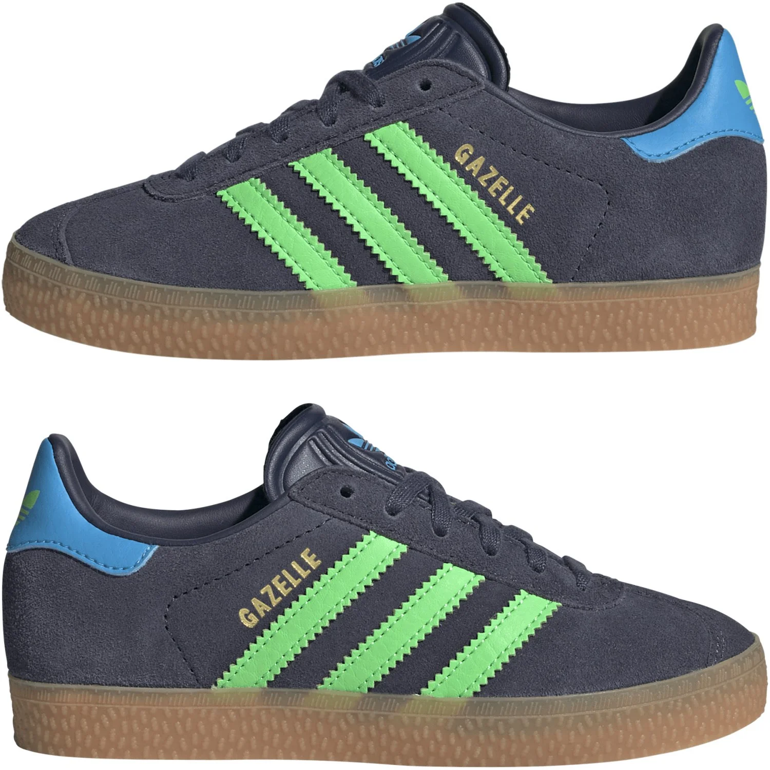 adidas Originals Shadow Navy/Screaming Green/Lucid Aquamarine Gazelle C Sneakers - Image 5
