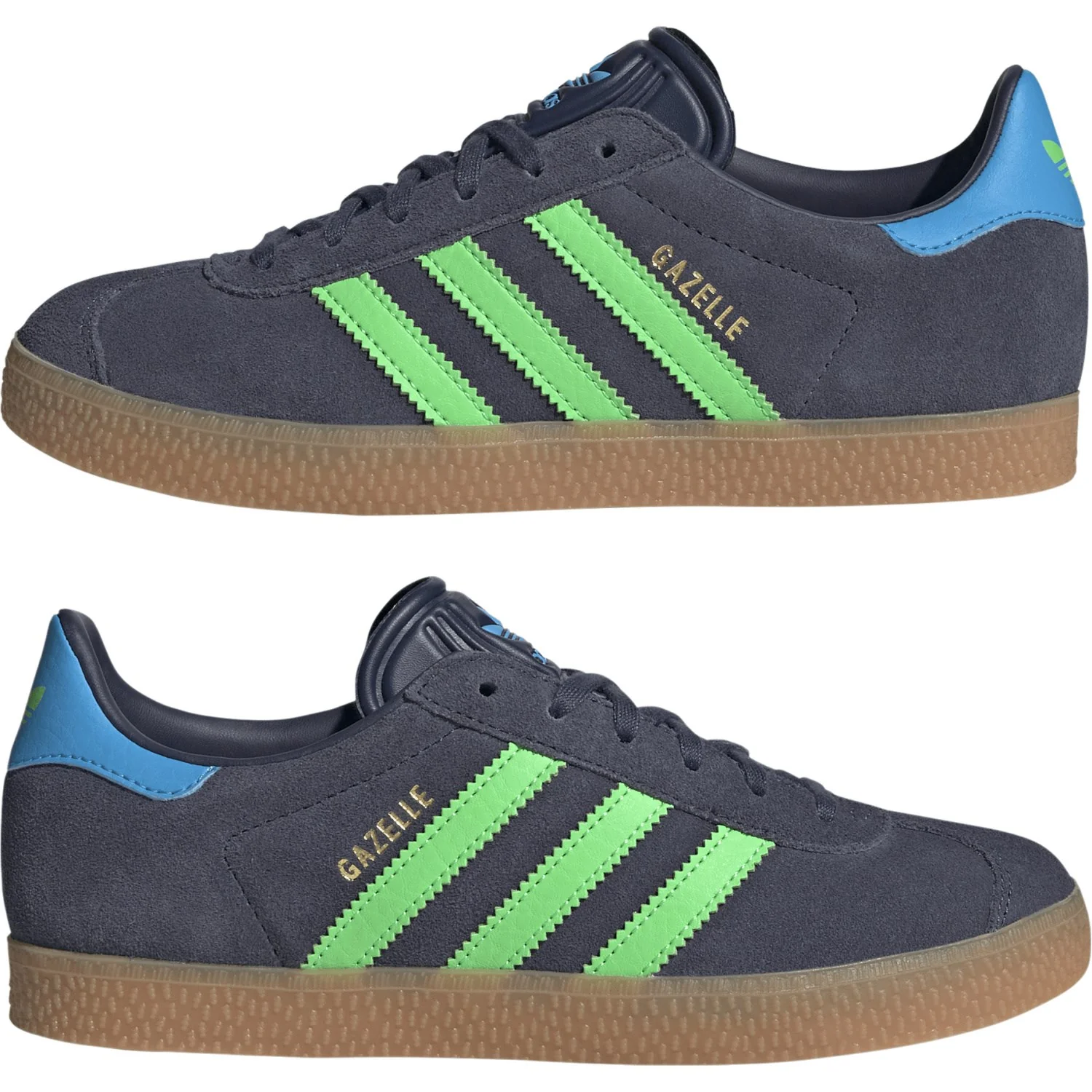 adidas Originals Shadow Navy/Screaming Green/Lucid Aquamarine Gazelle J Sneakers - Image 5