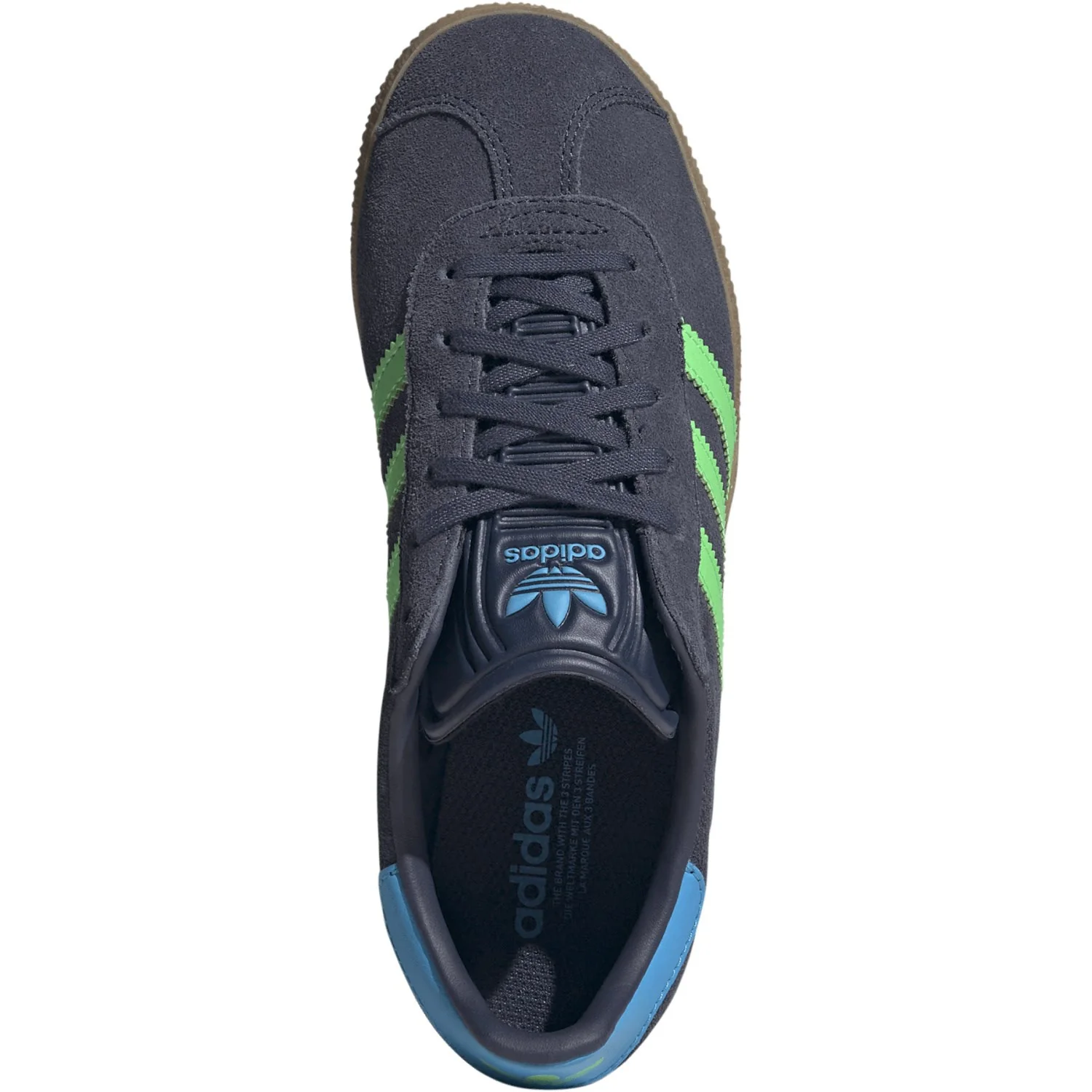 adidas Originals Shadow Navy/Screaming Green/Lucid Aquamarine Gazelle J Sneakers - Image 9