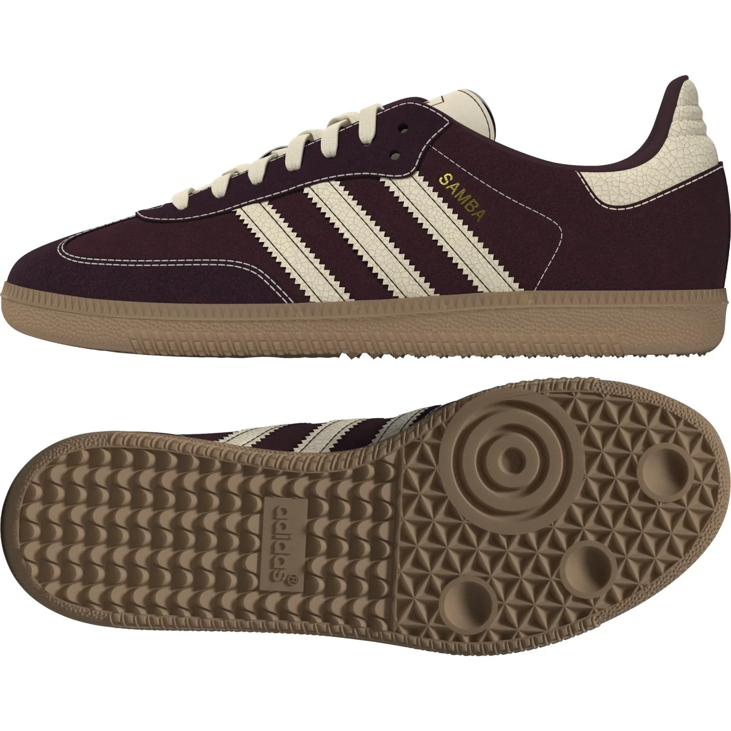 adidas Originals Shadow Red Warm Vanilla Gum4 Samba Og J Sneakers - Image 3