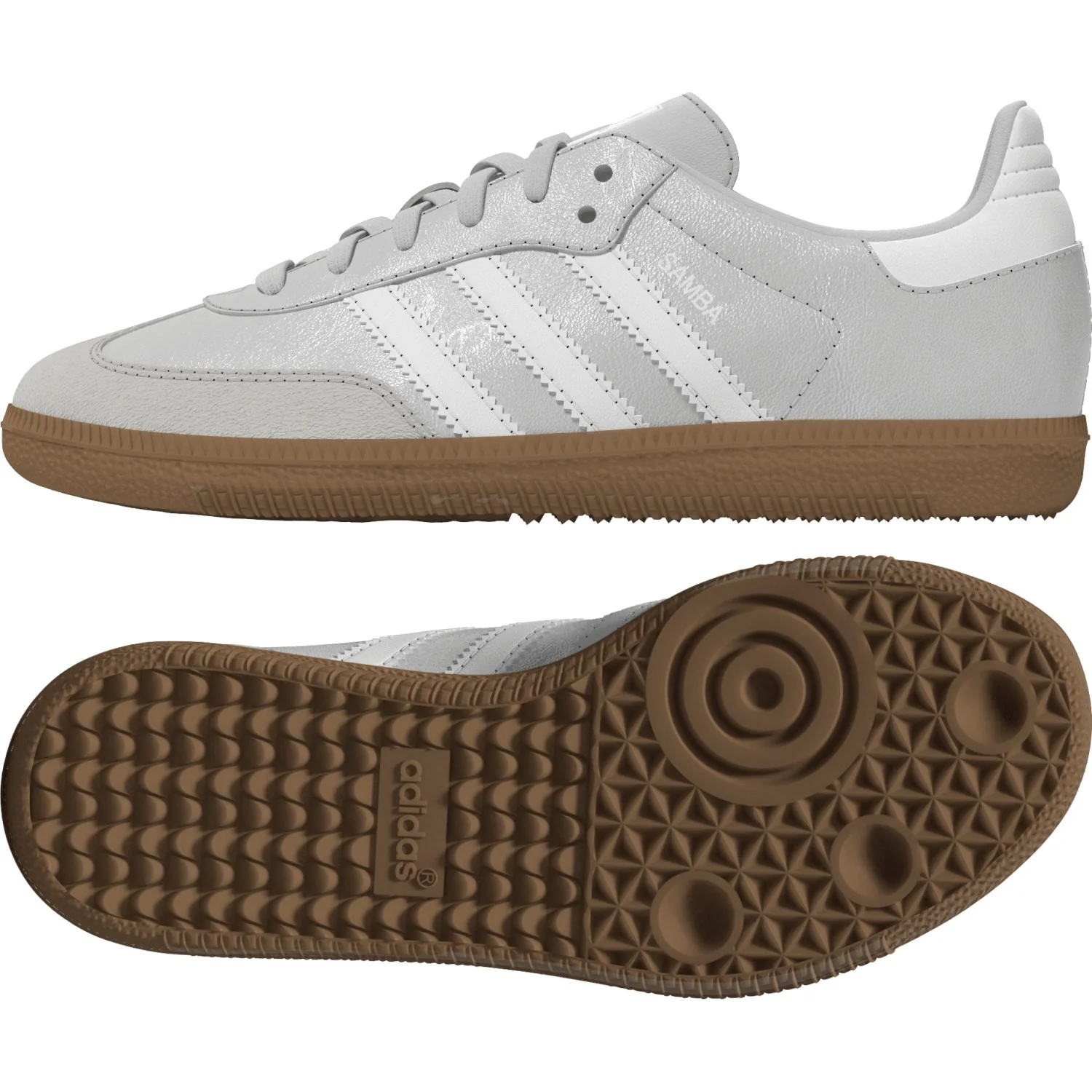 adidas Originals Silver Met. Ftwr White Gum 2 Samba Og C Sneakers - Image 3
