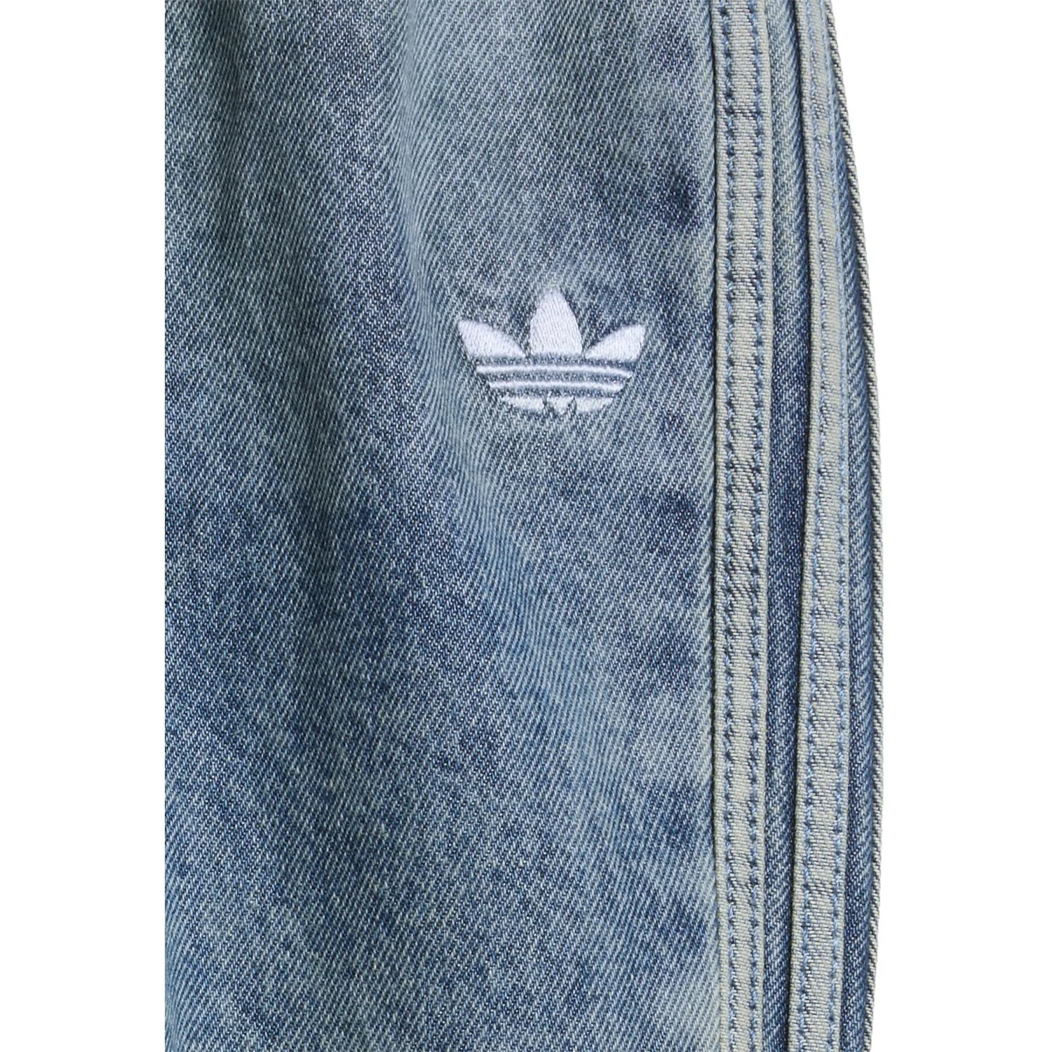 adidas Originals Worn Blue Denim Firebird Den Tp Pants - Image 2