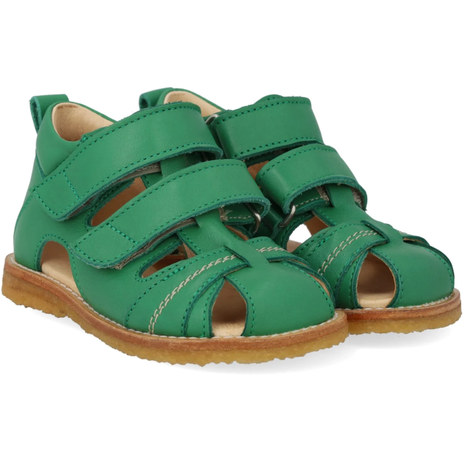 Angulus Grass Green Begynder Sandal Med Velcrolukning