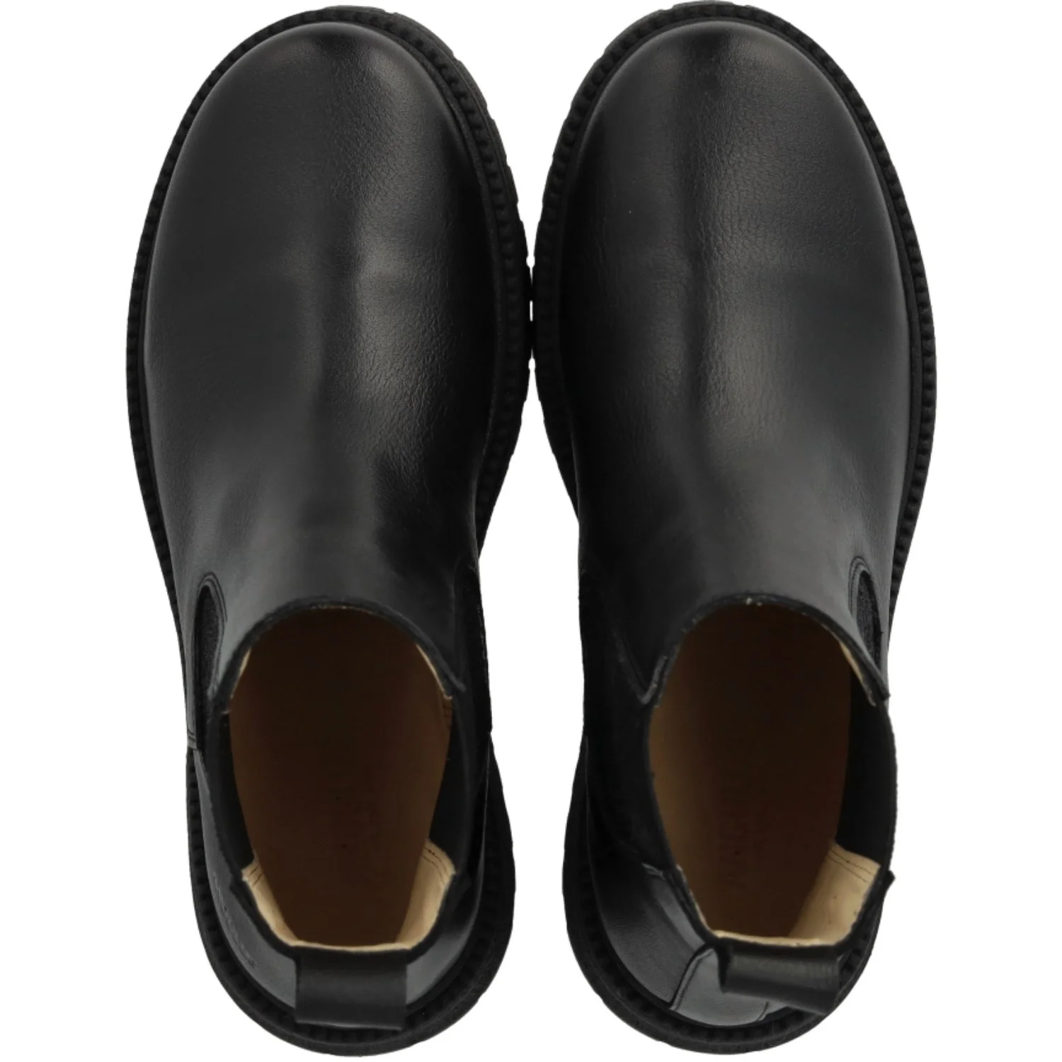Angulus Black/Black Glitter Elastic Chelsea Boot with Elastic on Track Sole - Image 4