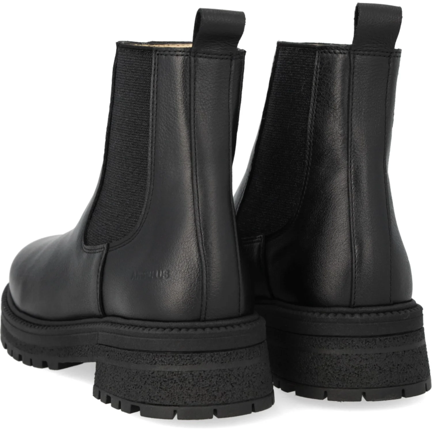 Angulus Black/Black Glitter Elastic Chelsea Boot with Elastic on Track Sole - Image 6