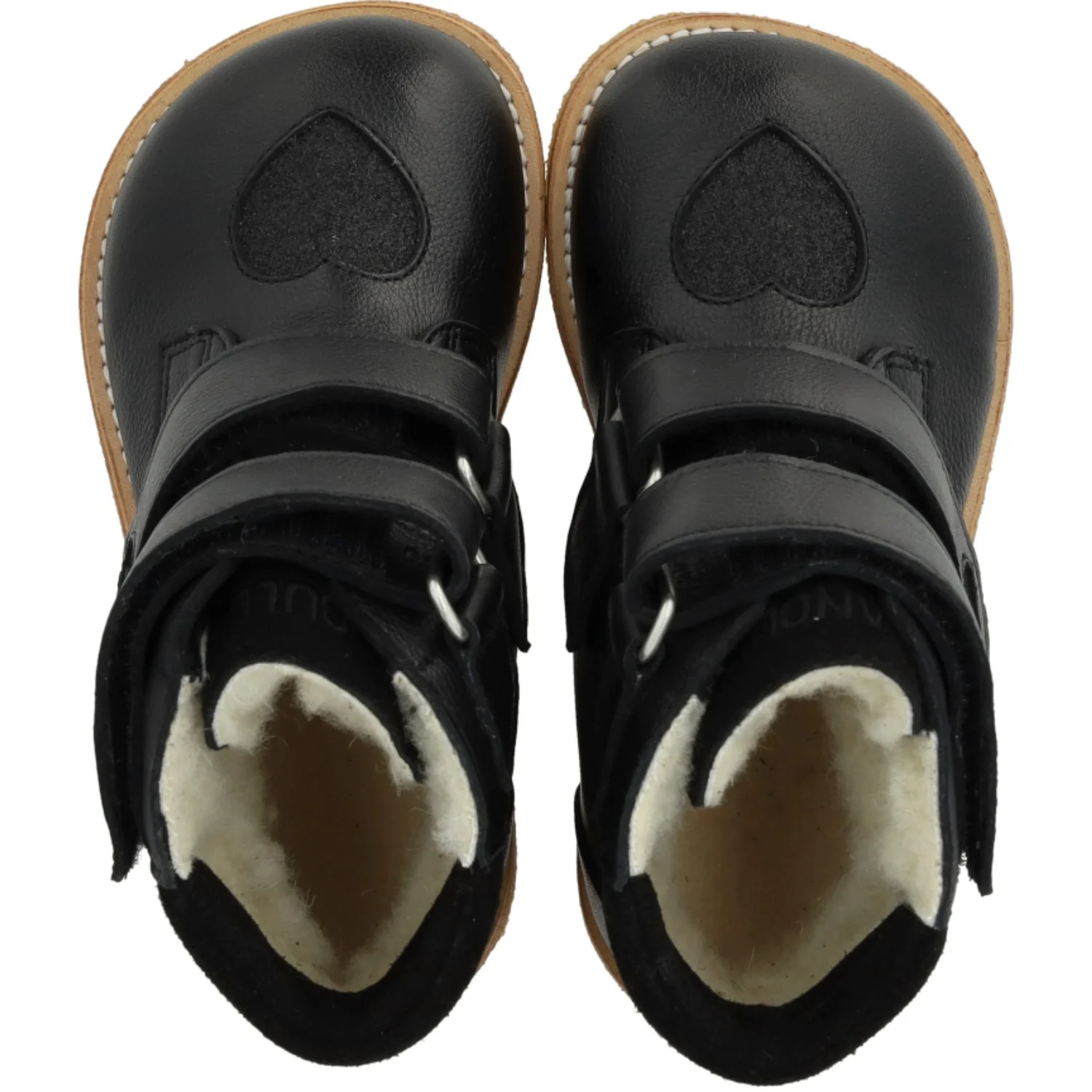 Angulus Black/Black Glitter TEX Boot with Sparkling Glitter Hearts - Image 4