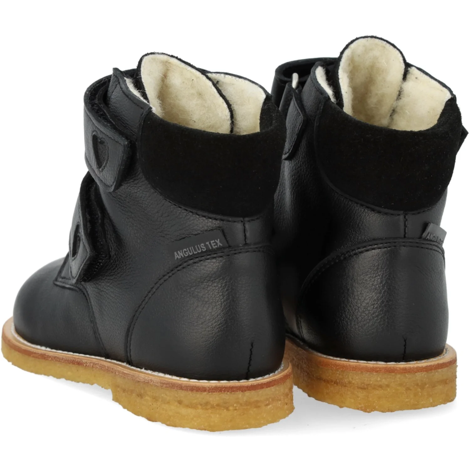 Angulus Black/Black Glitter TEX Boot with Sparkling Glitter Hearts - Image 6