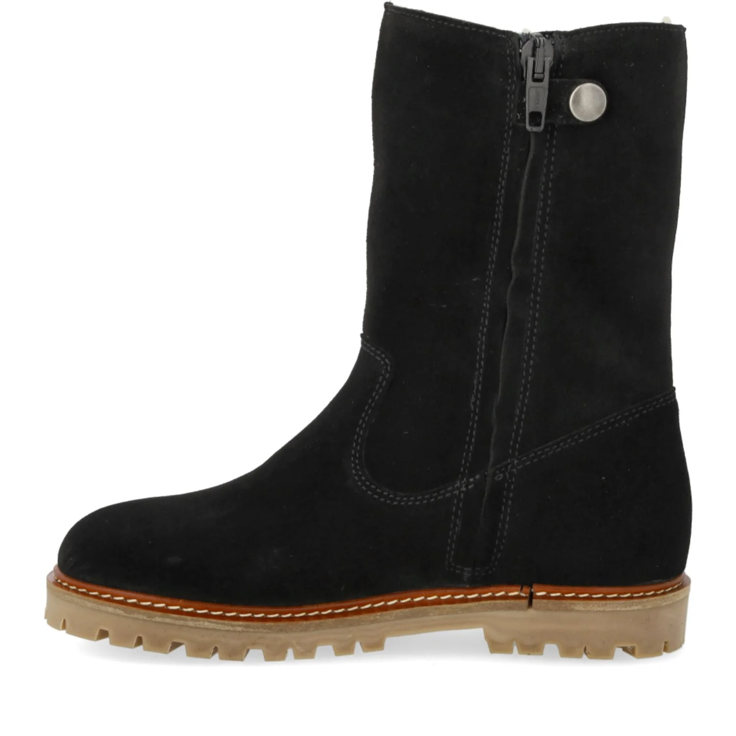 Angulus Black Classic Mid-Rise Suede Boot - Image 4