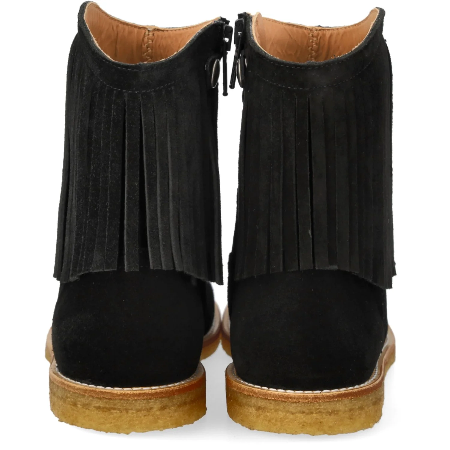 Angulus Black Fringed Cowboy Boot with Embroidery - Image 3