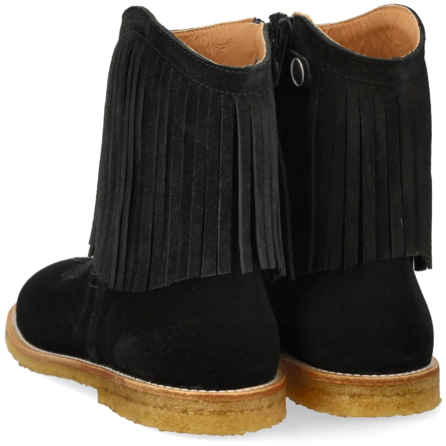 Angulus Black Fringed Cowboy Boot with Embroidery - Image 6