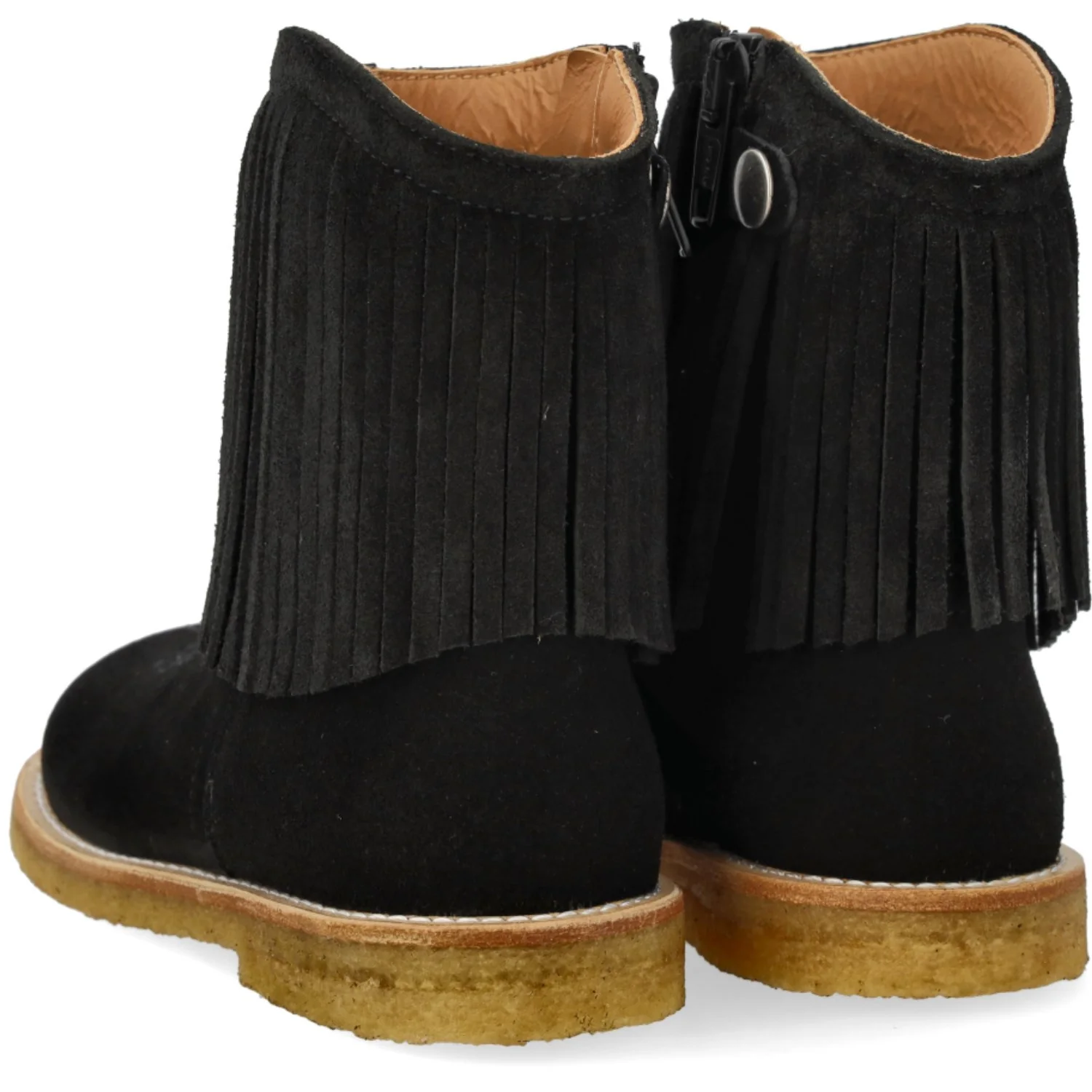 Angulus Black Fringed Cowboy Boot with Embroidery - Image 6