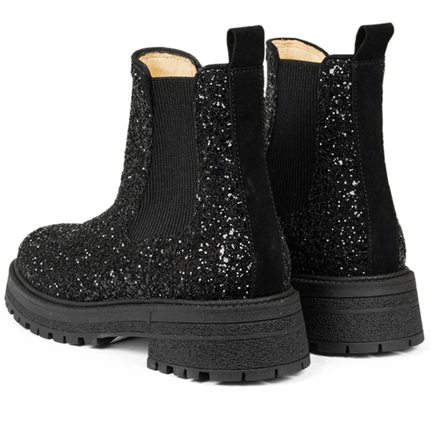 Angulus Black Glitter/Black/Black Glitter Chelsea Boot På Trackål - Image 3