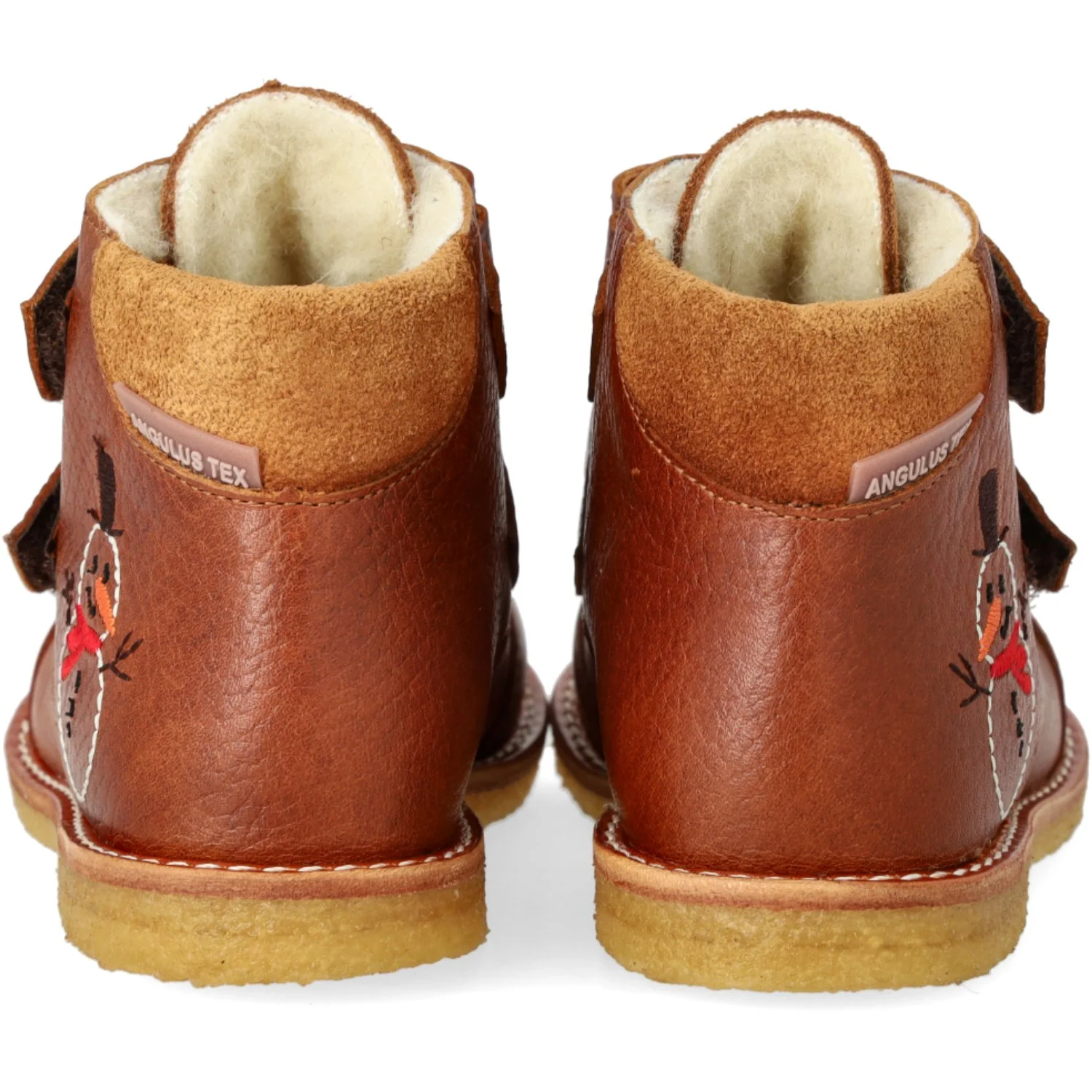 Angulus Cognac/Cognac Beginner TEX Boot with Embroidered Snowman - Image 6