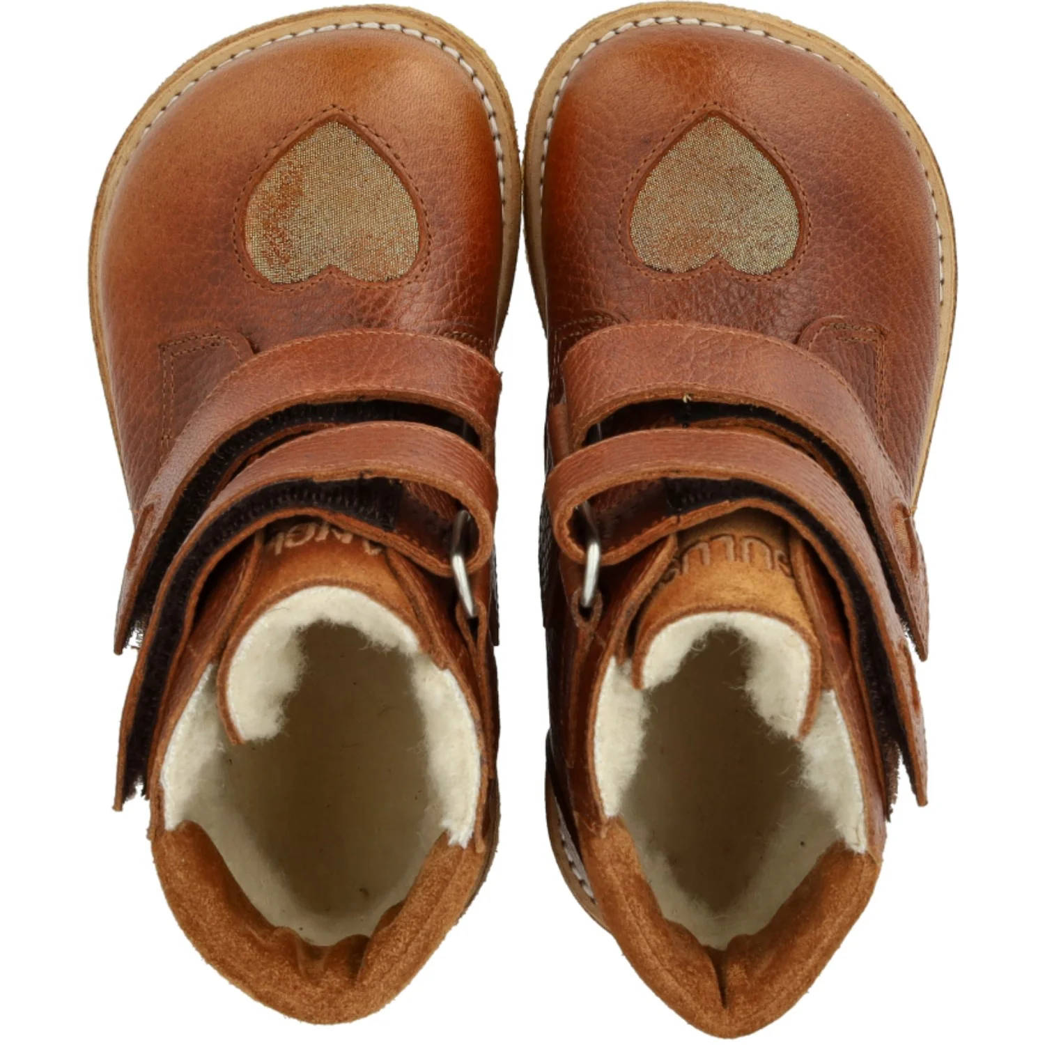 Angulus Cognac/Cognac Glitter/Mustard TEX Boot with Sparkling Glitter Hearts - Image 4