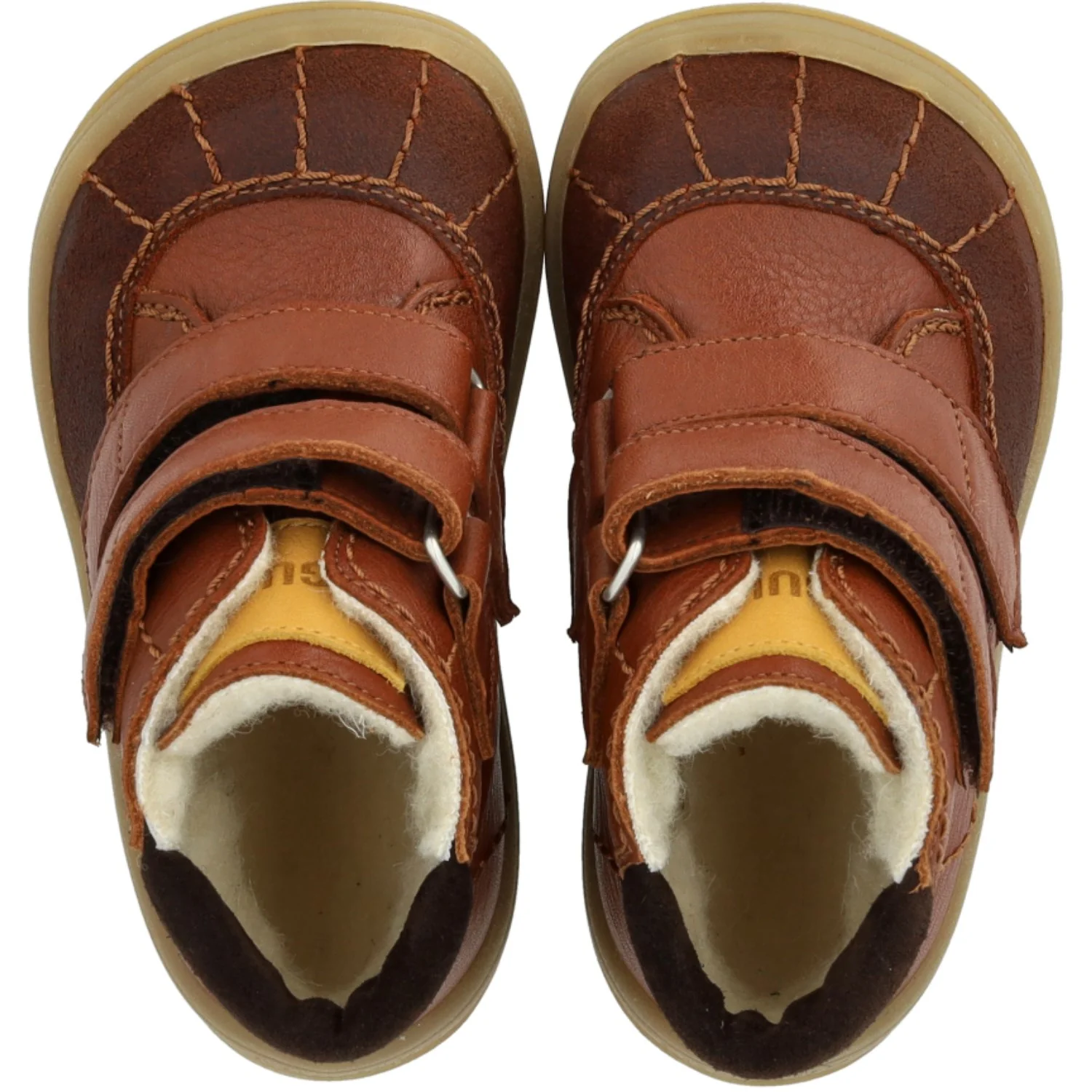 Angulus Cognac/Sun Yellow/Dark Brown Beginner TEX Boot with Contrasting Stitching - Image 3