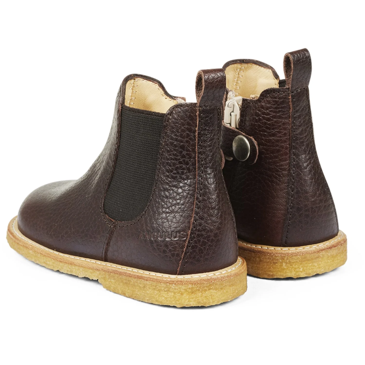 Angulus Dark Brown/Brown Classic Chelsea Boot with Elastic and Zipper - Image 3