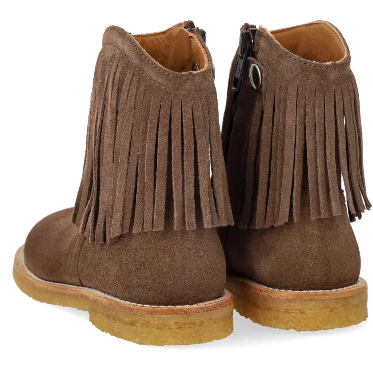 Angulus Dark Taupe Fringed Cowboy Boot with Embroidery - Image 9