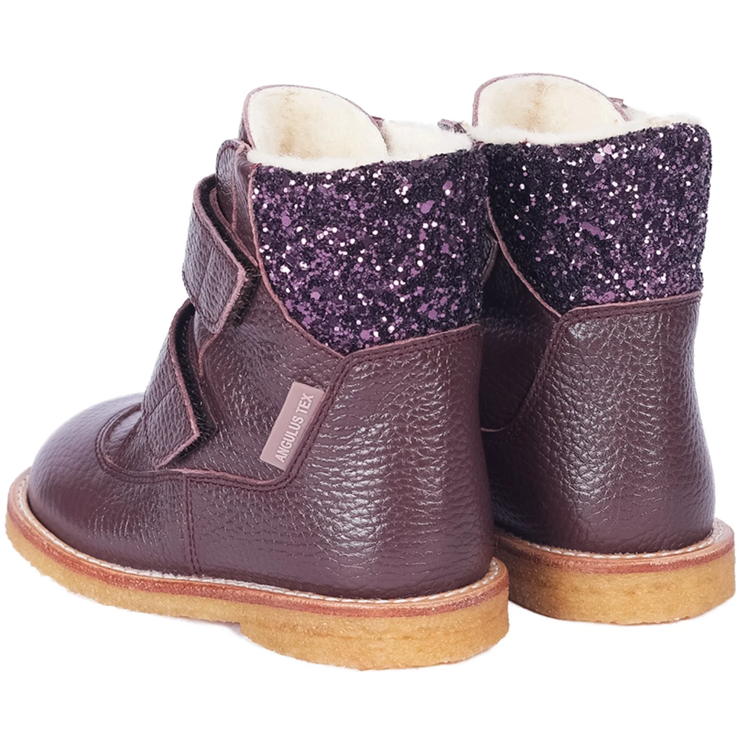 Angulus Dusty Aubergine/Aubergine Glitter TEX & Velcro Boot - Image 3