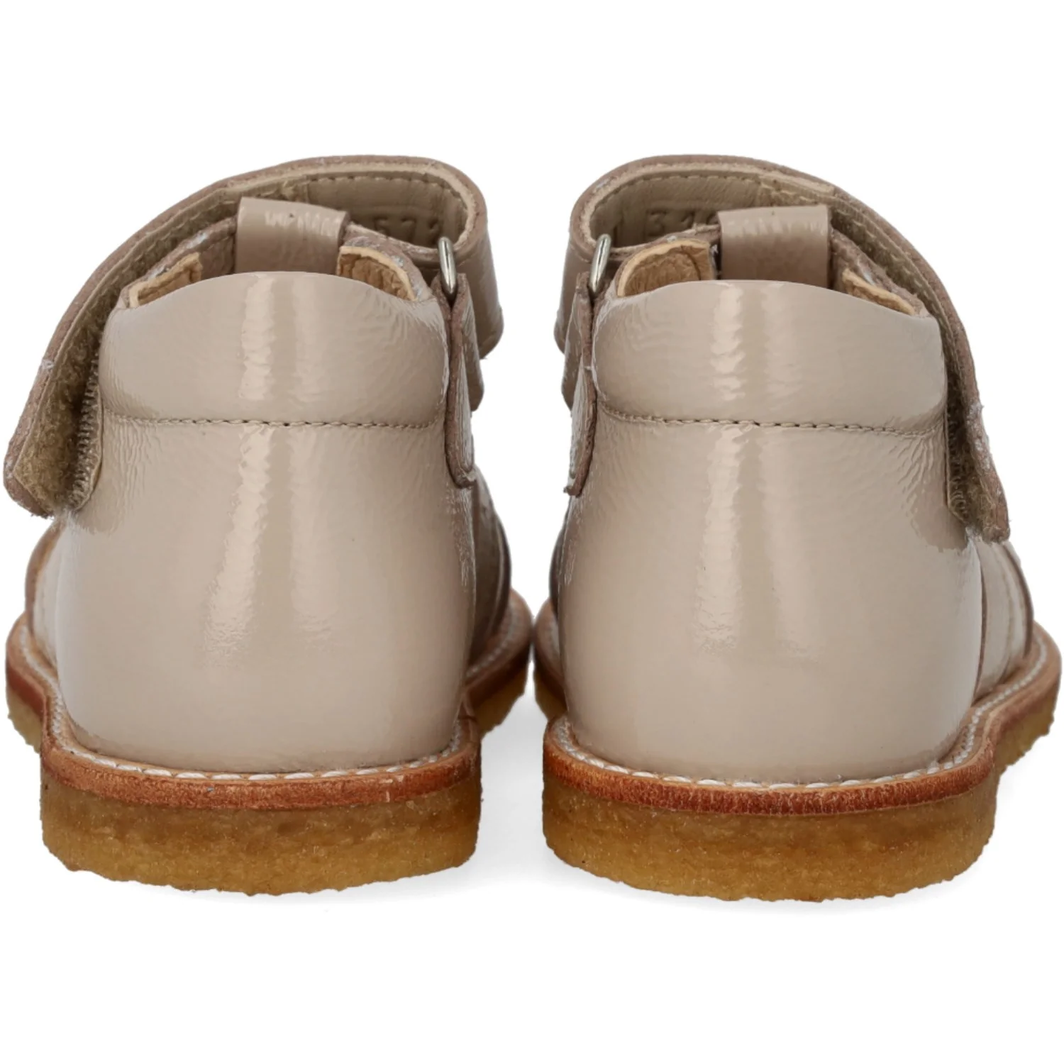 Angulus Sand/Champagne Glitter Hjertesandal Med Glitter Og Velcrolukning - Image 3