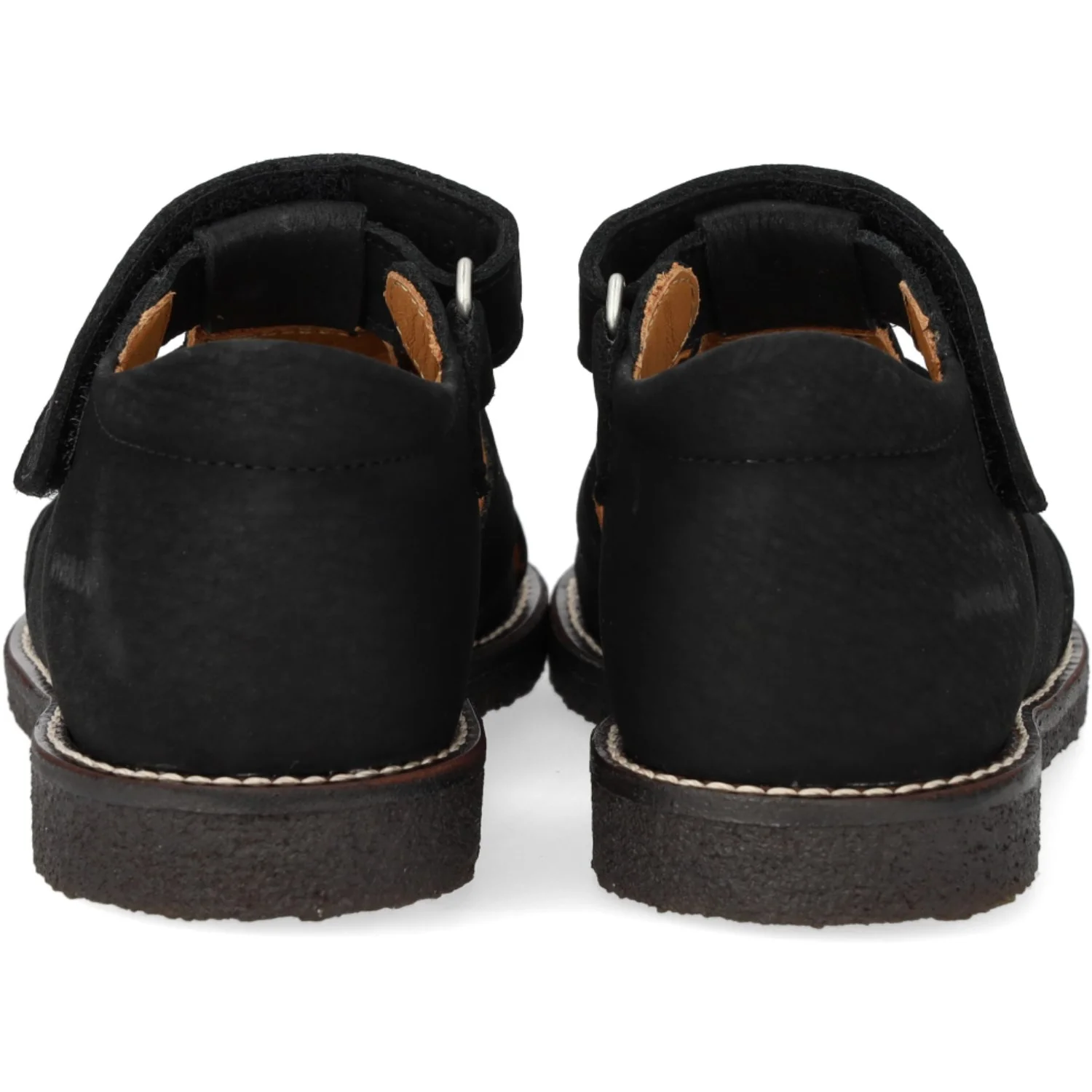 Angulus Black Klassisk Ruskindssandal Med Velcro - Image 3