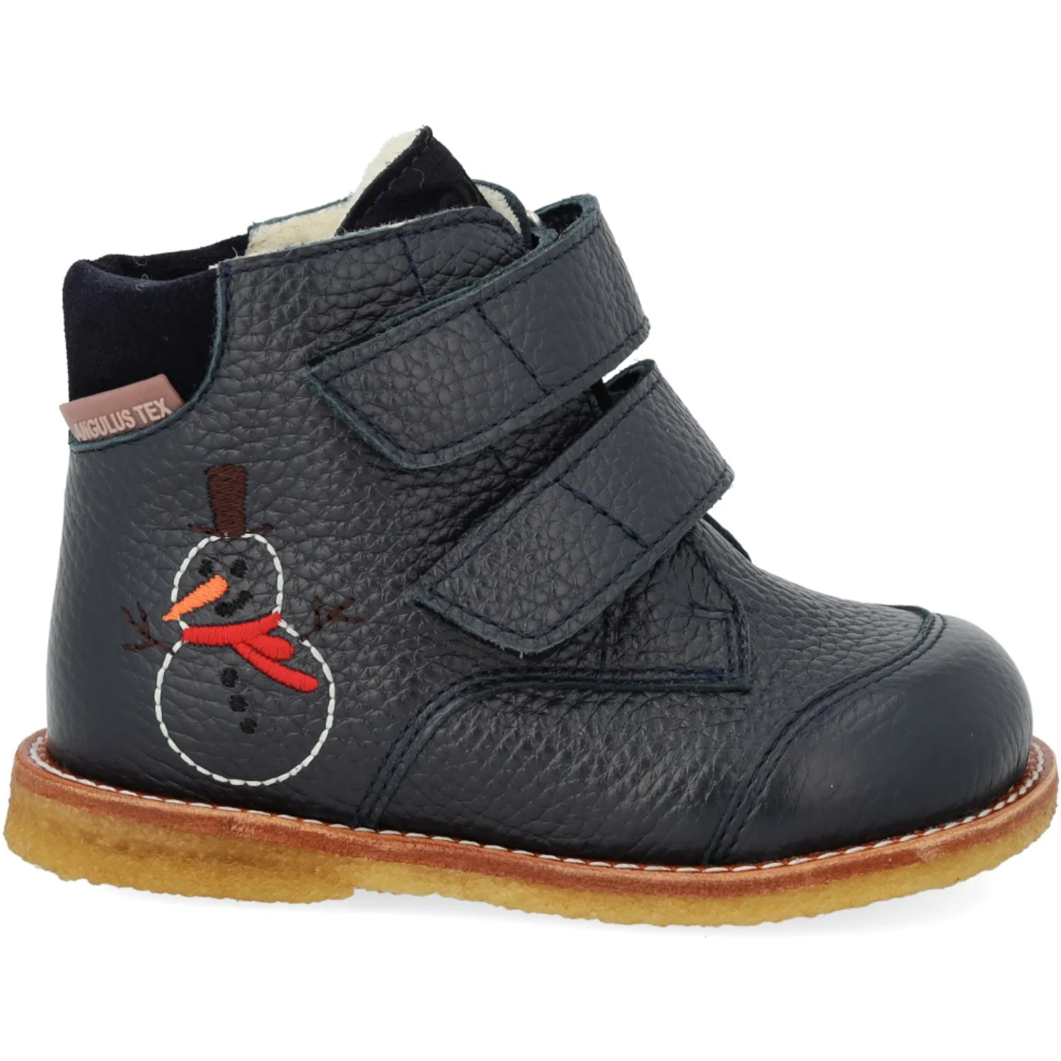 Angulus Navy/Navy Beginner TEX Boot with Embroidered Snowman - Image 2